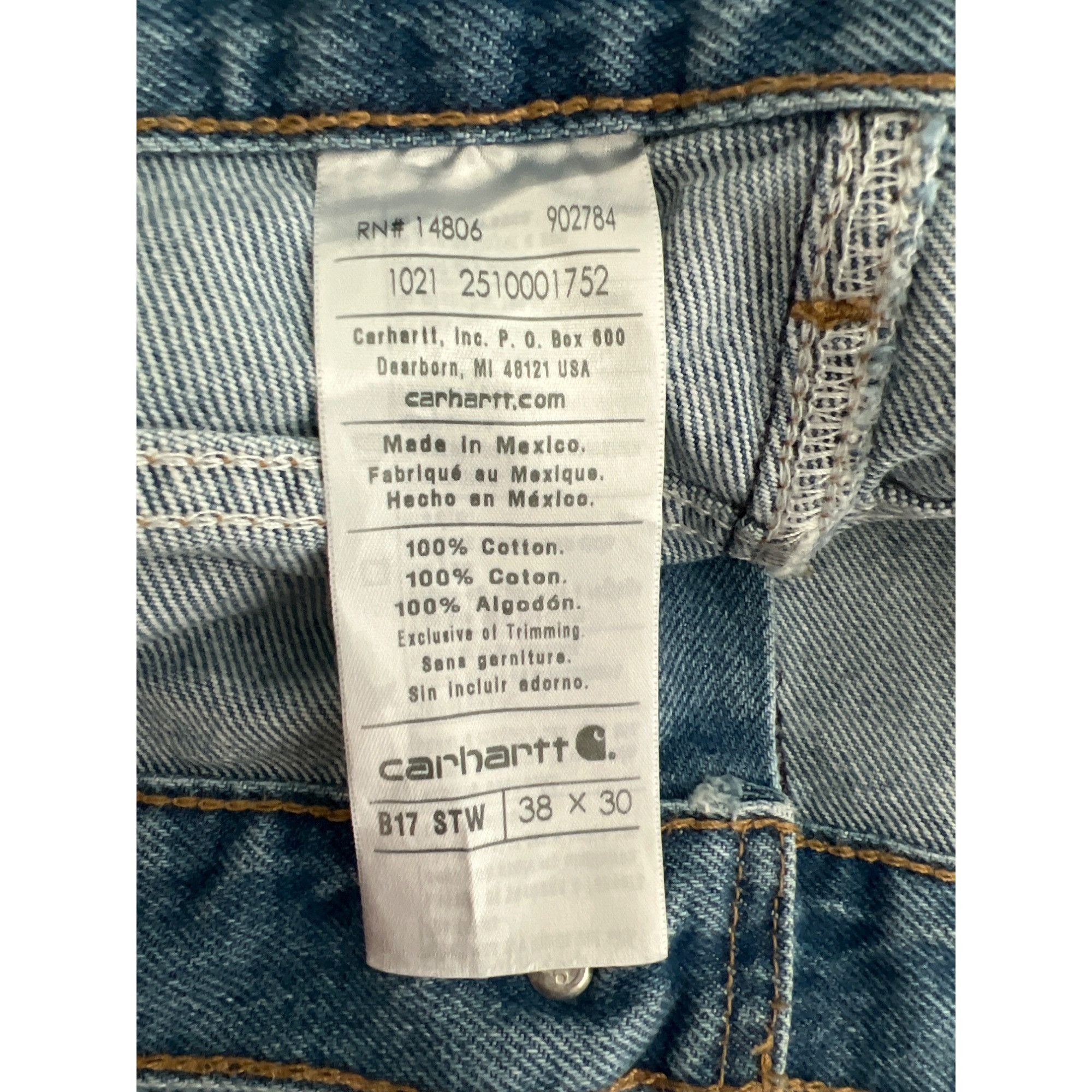 Carhartt Carhartt Mens Denim Jeans B17 Stonewash Blue Relaxed Fit 38 Size US 38 / EU 54 - 4 Thumbnail