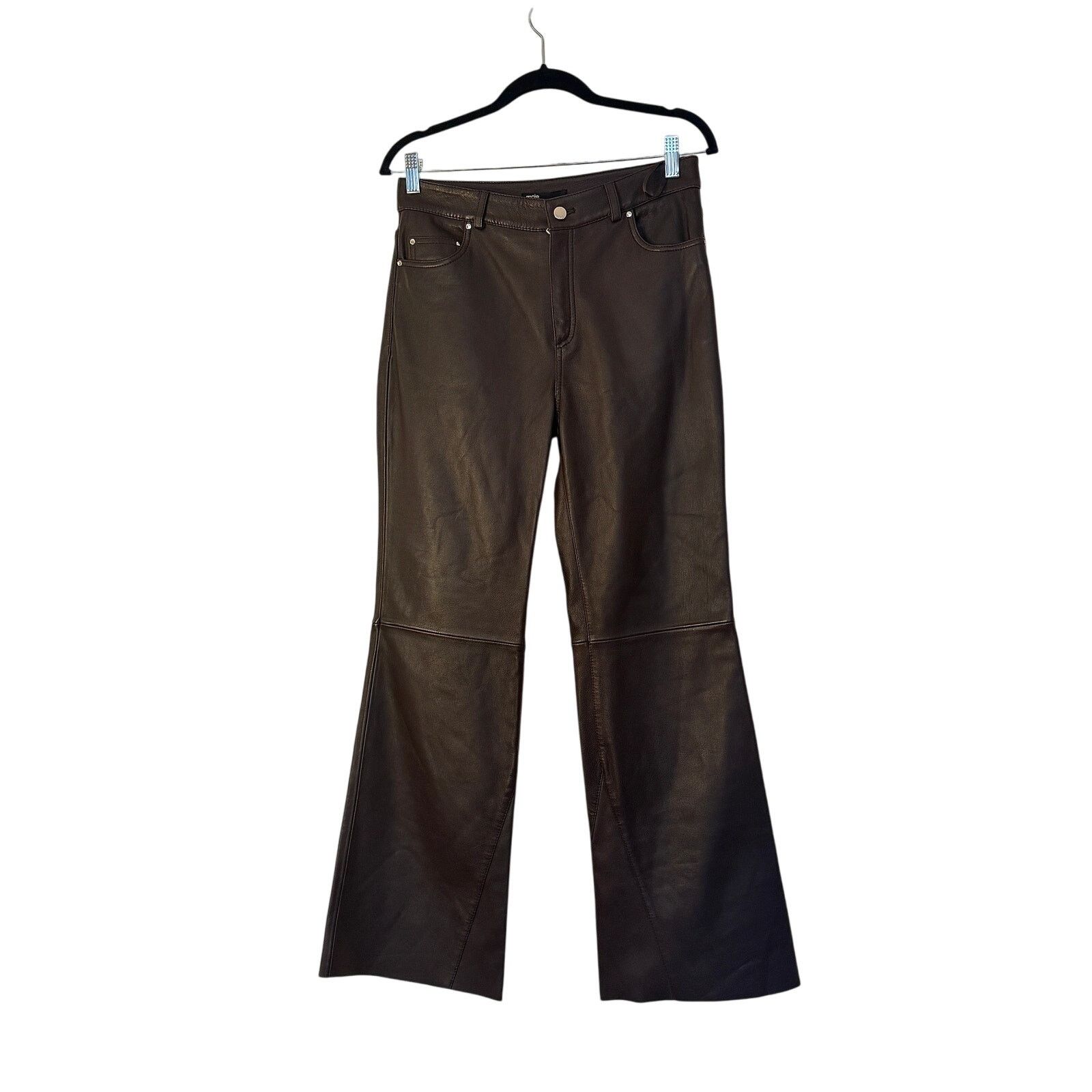 Maje Maje NWT Brown Sheepskin Leather trousers Size 30" / US 8 / IT 44 - 1 Thumbnail