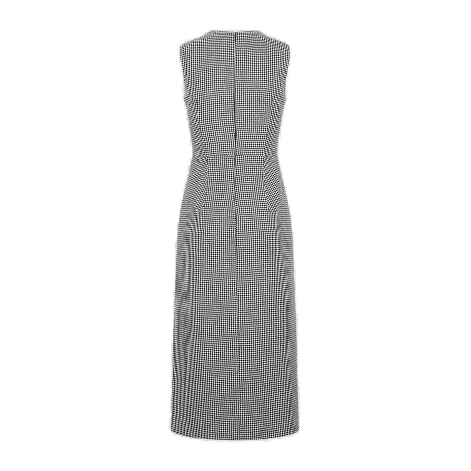 Alexander McQueen o1y0225 Midi Dress in Black & Grey Size M / US 6-8 / IT 42-44 - 2 Thumbnail