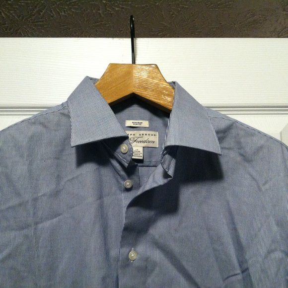 Joseph Abboud JOSEPH ABBOUD MEN'S BLUE 100%COTTON DRESS SHIRT 17/34-35 Size US XL / EU 56 / 4 - 1 Thumbnail