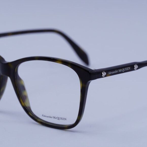 Alexander McQueen Alexander McQueen AM0191O 002 Eyeglasses Havana 54mm Square Size ONE SIZE - 4 Thumbnail