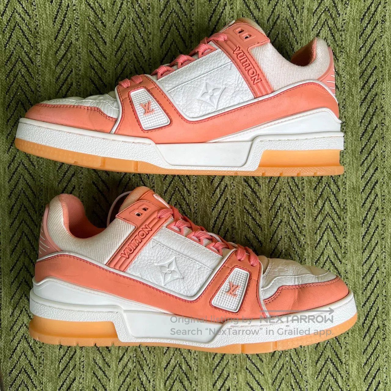 Louis Vuitton LV Trainer Peach Pink Sneakers. Size US 8.5 / IT 38.5 - 8 Thumbnail
