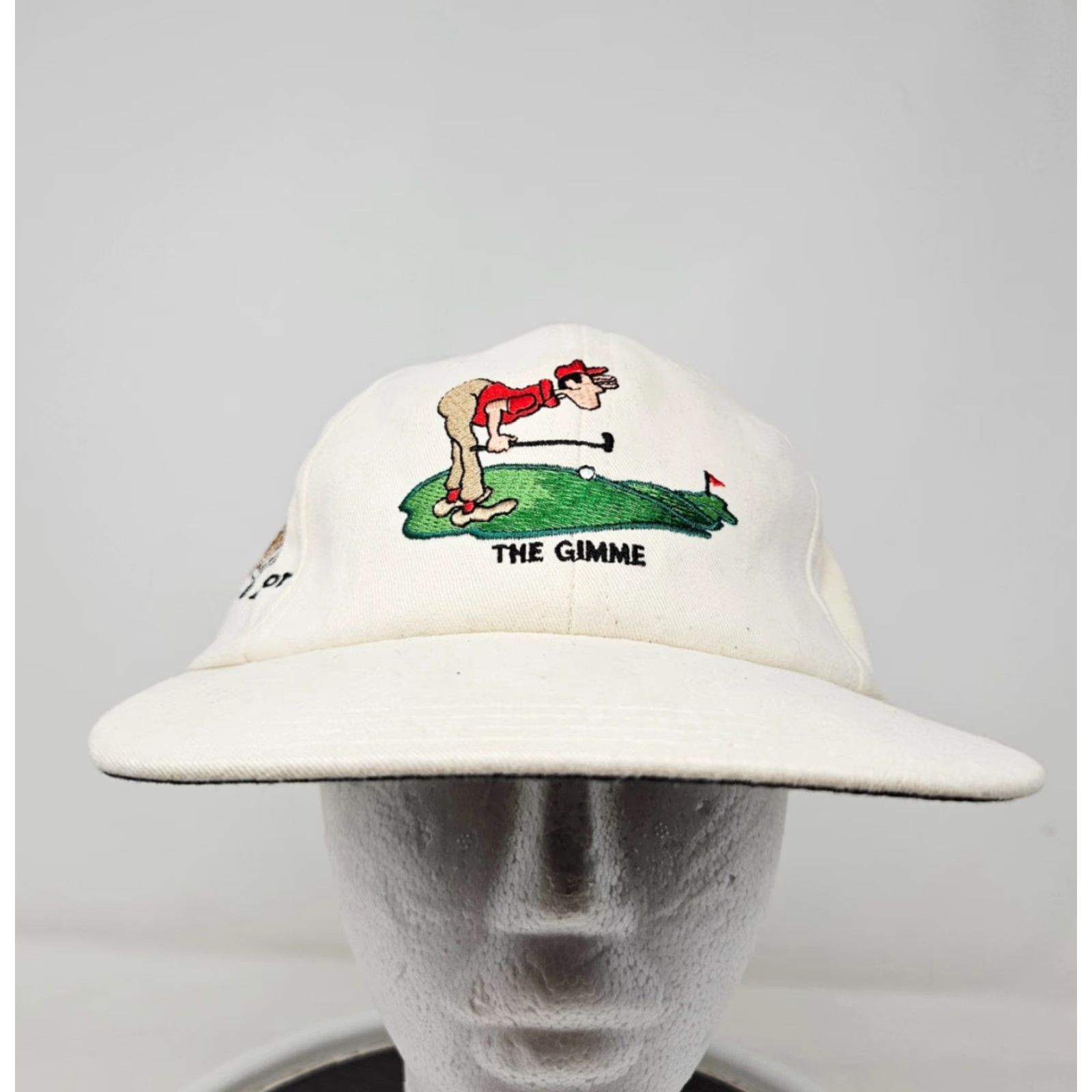 Vintage VINTAGE Brett Ogle Gimme Funny Golf Parody Preppy PGA Faded 90s Adjustable Baseball Cap Hat Men's Beige Cotton Canvas Cap Size ONE SIZE - 2 Thumbnail