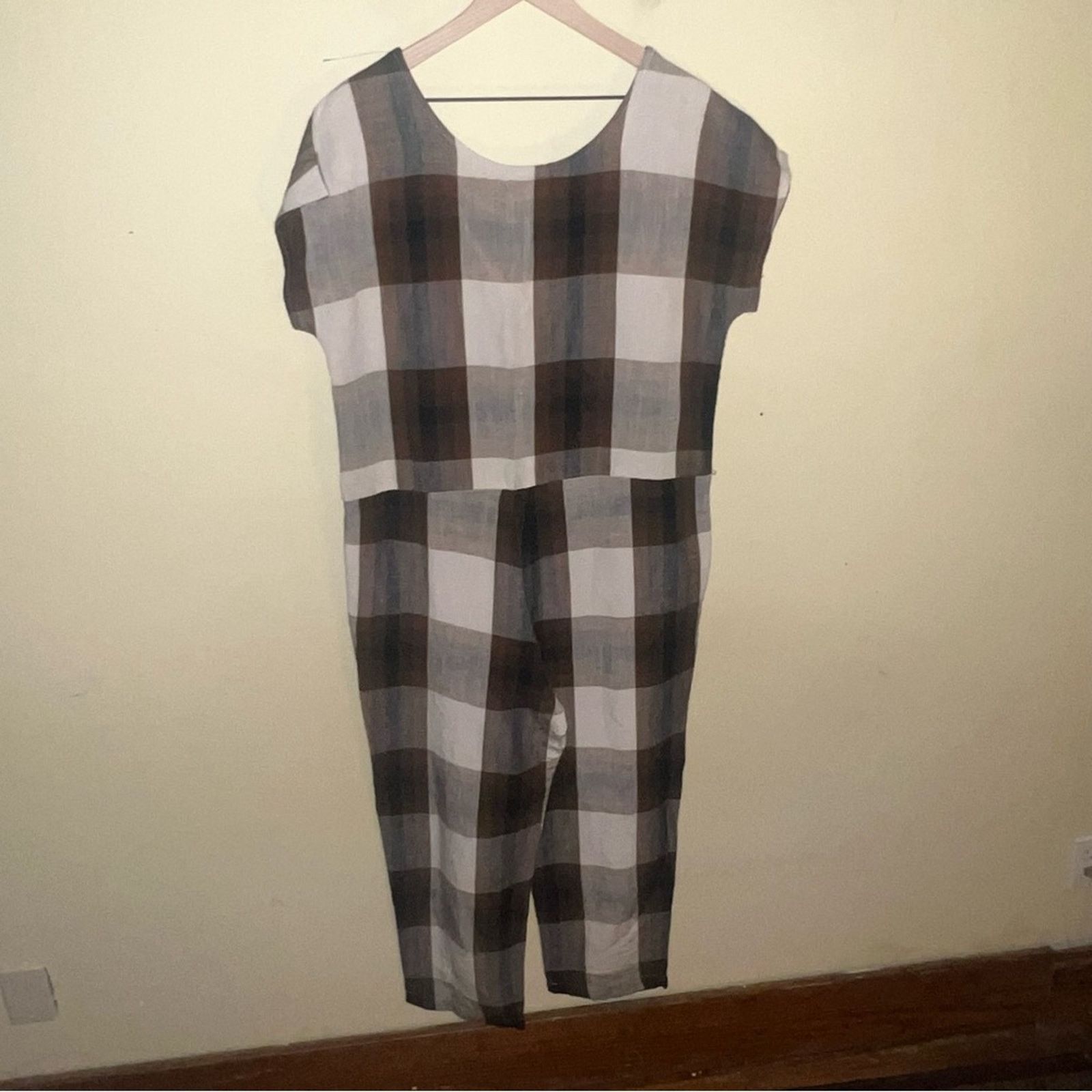 Anthropologie NWT ANTHRO THE ODELLS checked jumpsuit L Size 42" / US 20 - 5 Thumbnail