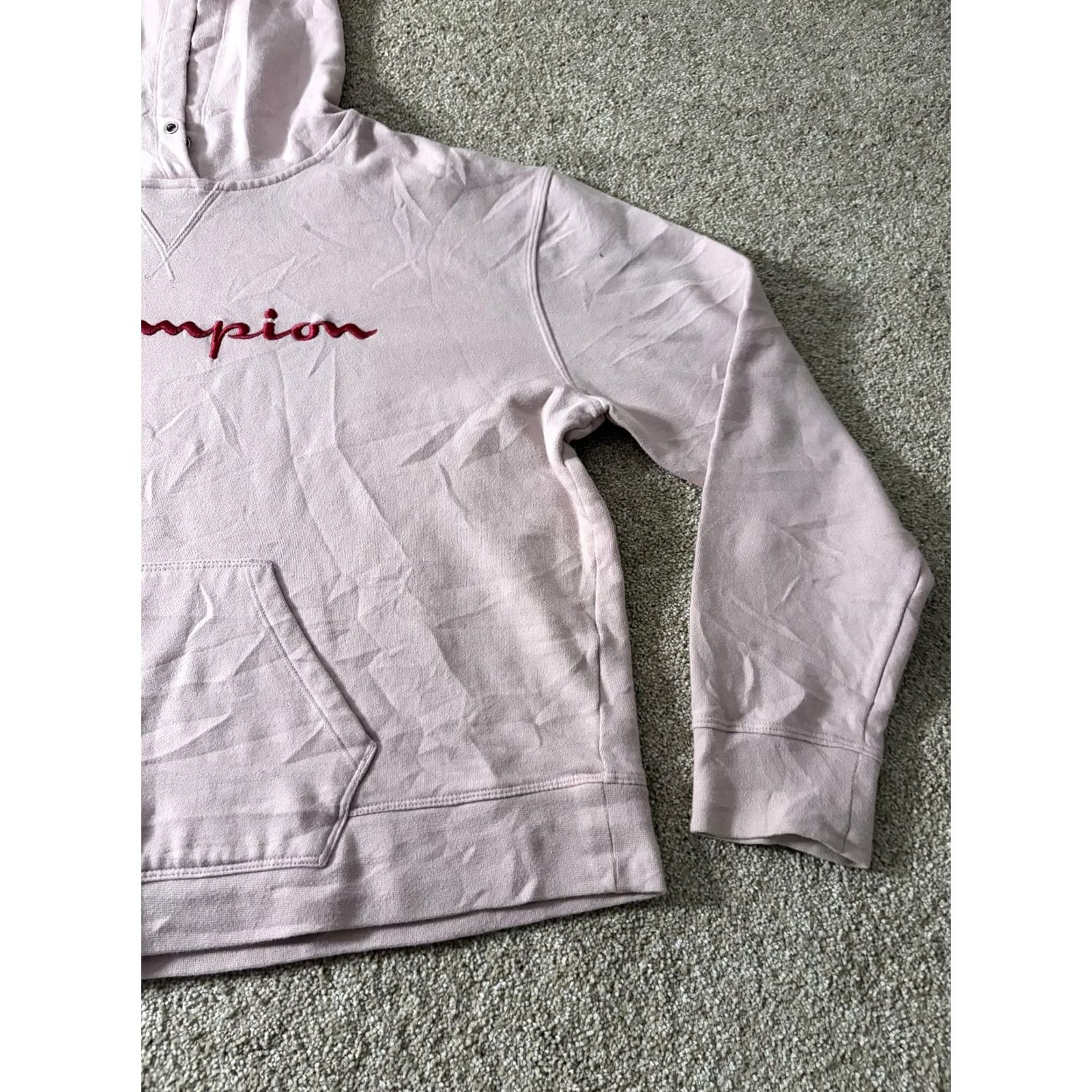 Champion Champion Hoodie Womens XL Pink Fleece Pullover Embroidered Logo Sweatshirt Size XL / US 12-14 / IT 48-50 - 3 Thumbnail