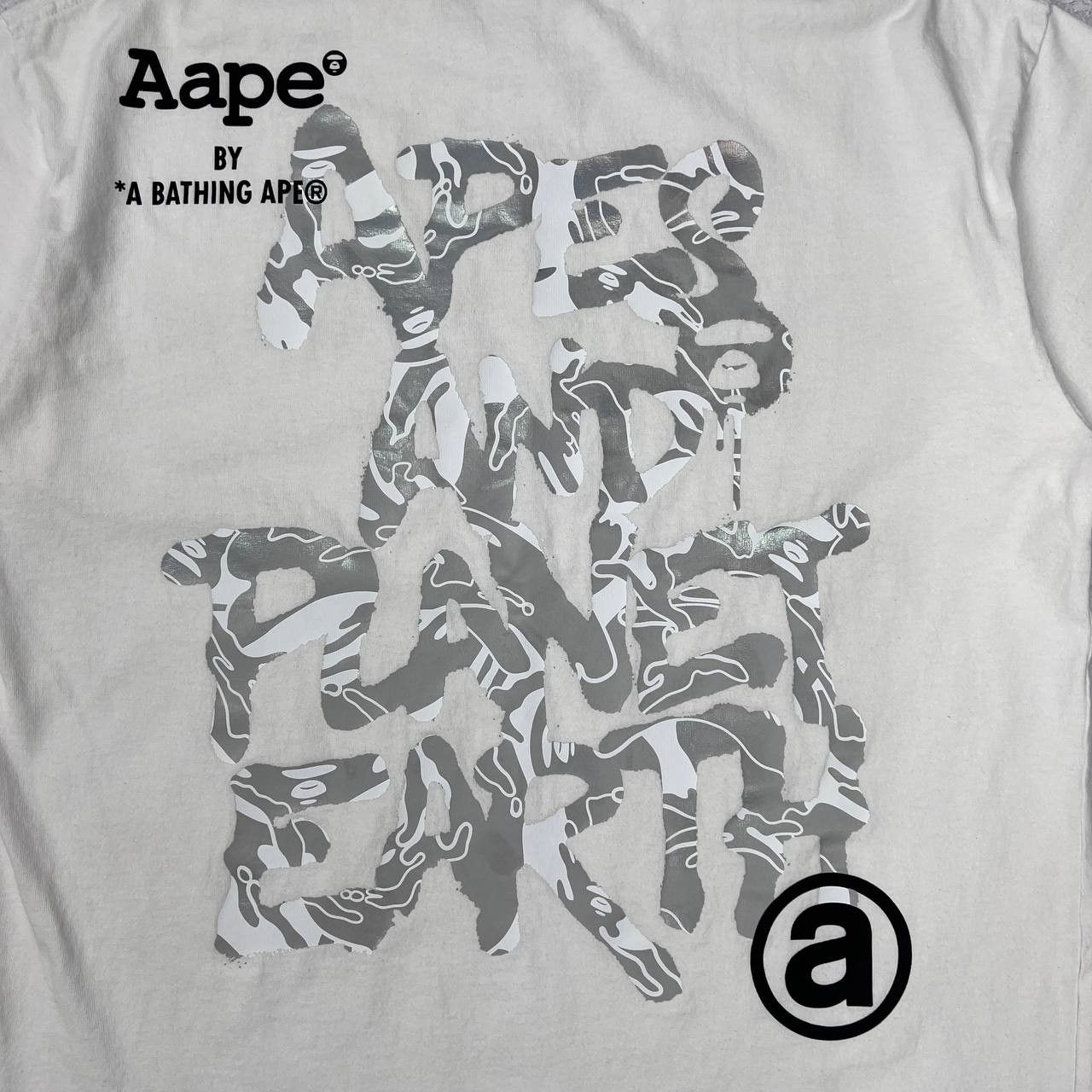 Aape AAPE By A Bathing Ape White Large Logo Skull Graphic Tee Size US L / EU 52-54 / 3 - 10 Thumbnail