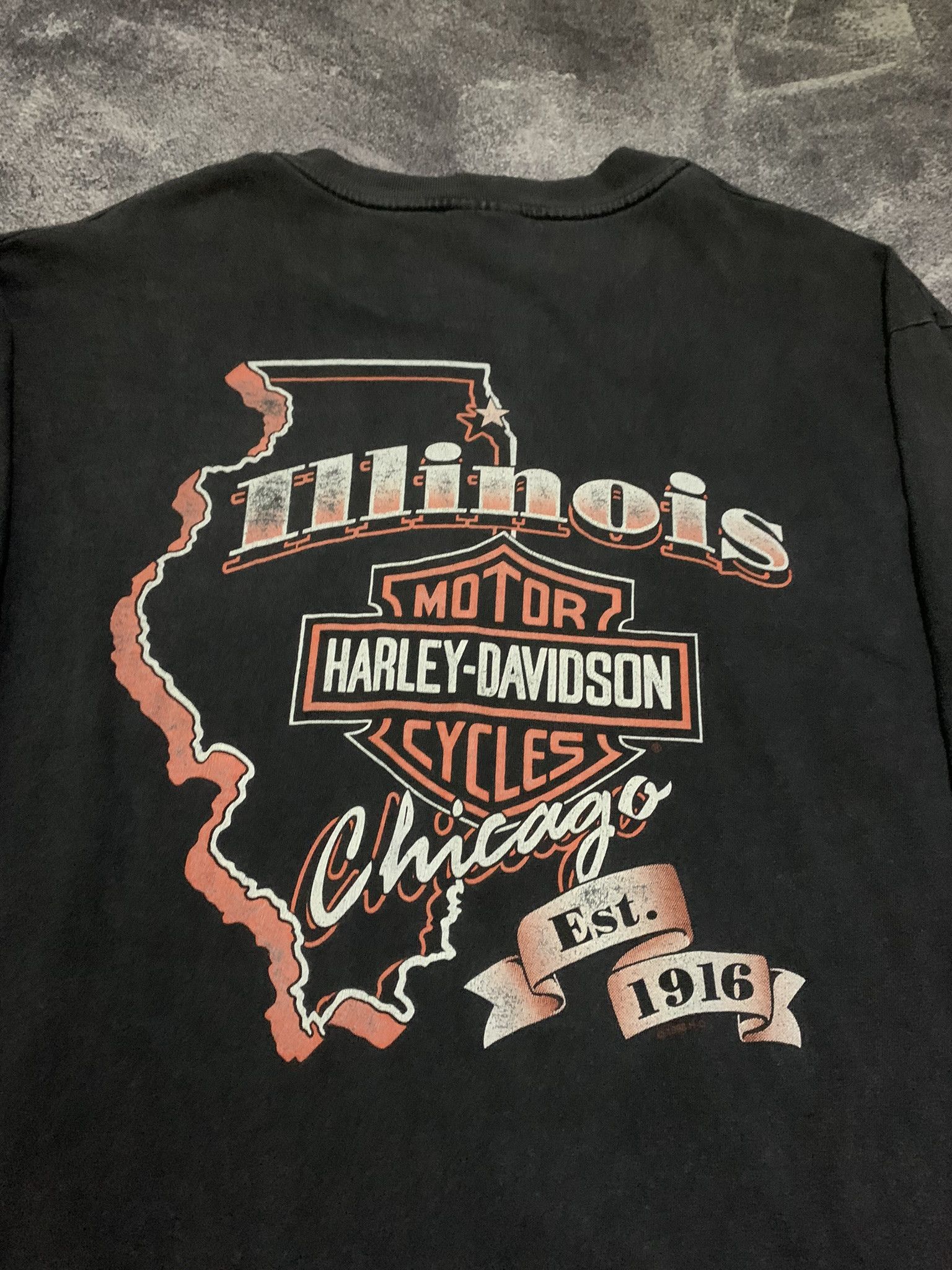 Harley Davidson 💎 Vintage Long Sleeve Flame Harley Davidson Tee Size US L / EU 52-54 / 3 - 5 Thumbnail