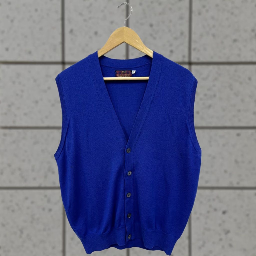 Charles Tyrwhitt Lochcarron of Scotland Superfine Merino Wool Vest Gilet Sweater Men's Size L Blue Wool Knit Button Vintage Charles Tyrwhitt Regular Sleeveless Size US L / EU 52-54 / 3 - 1 Thumbnail