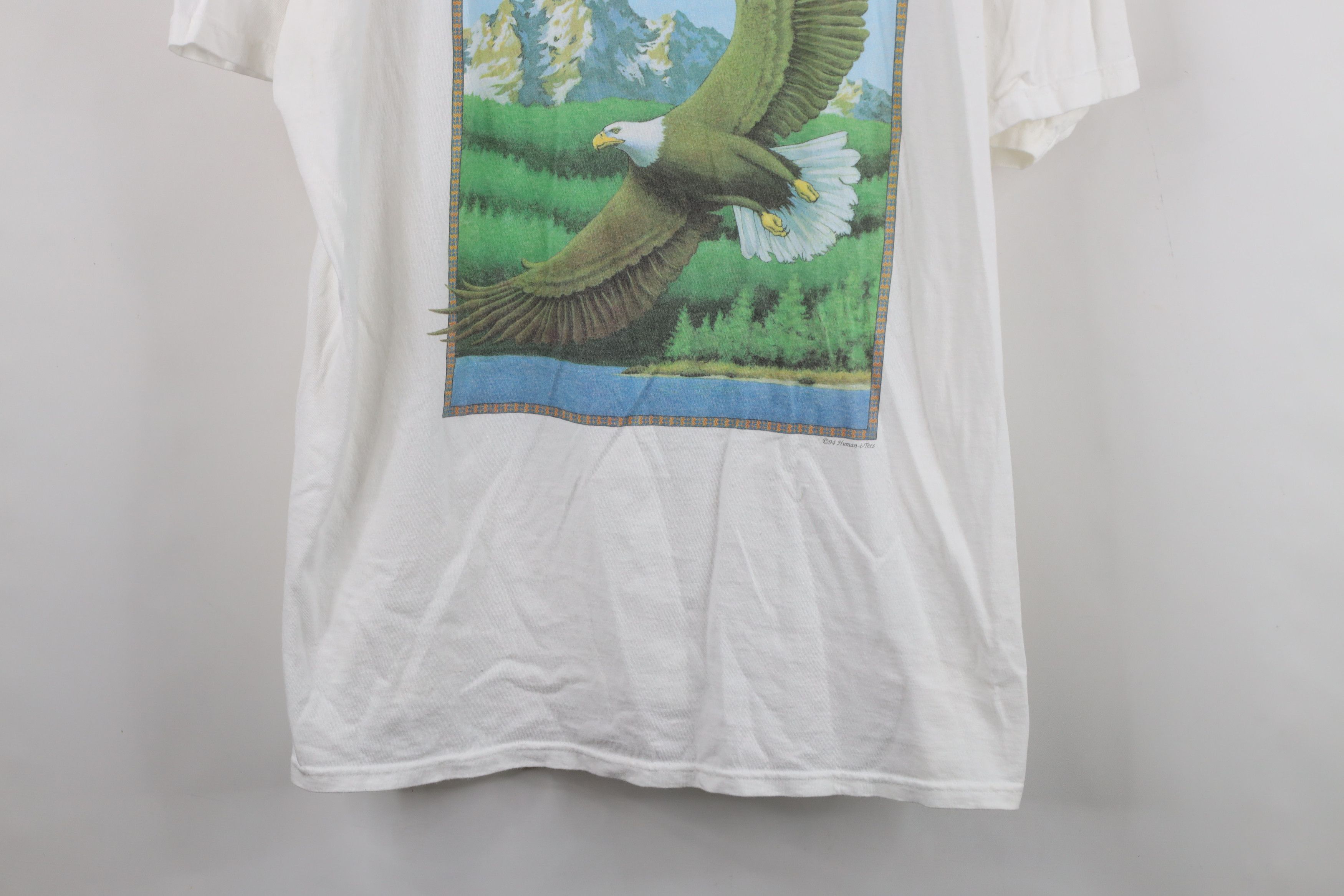 Vintage Vintage 90s Streetwear Nature Eagle Mountains T-Shirt White Size US XXL / EU 58 / 5 - 3 Thumbnail