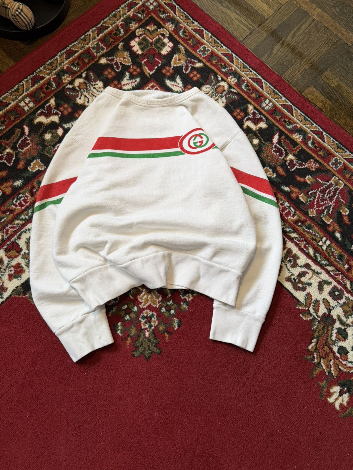 Gucci Gucci Interlocking G Sweatshirt Size S Beige Red Green Mens Size US S / EU 44-46 / 1 - 3 Thumbnail