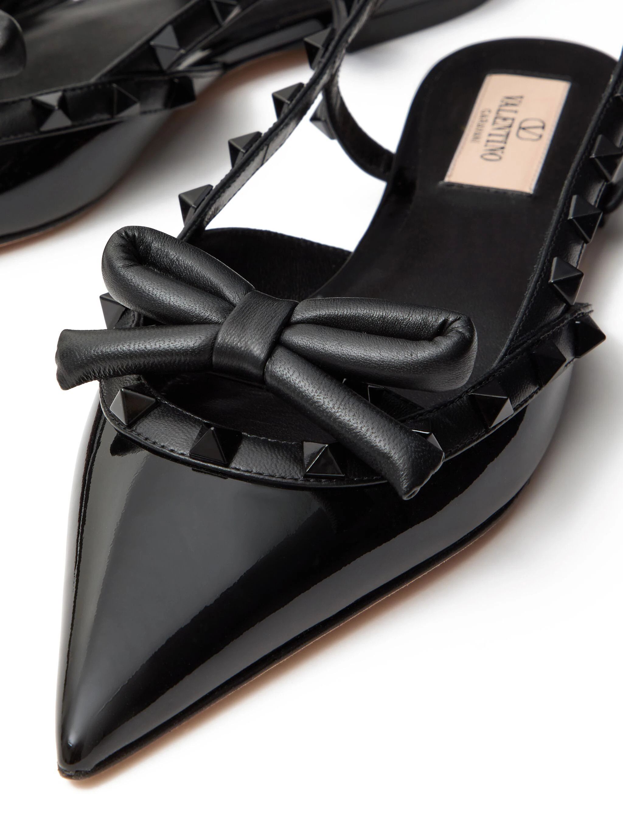 Valentino o1s22i1n0924 Rockstud Bow Slingback Ballerina Flats Size US 8 / IT 38 - 5 Thumbnail