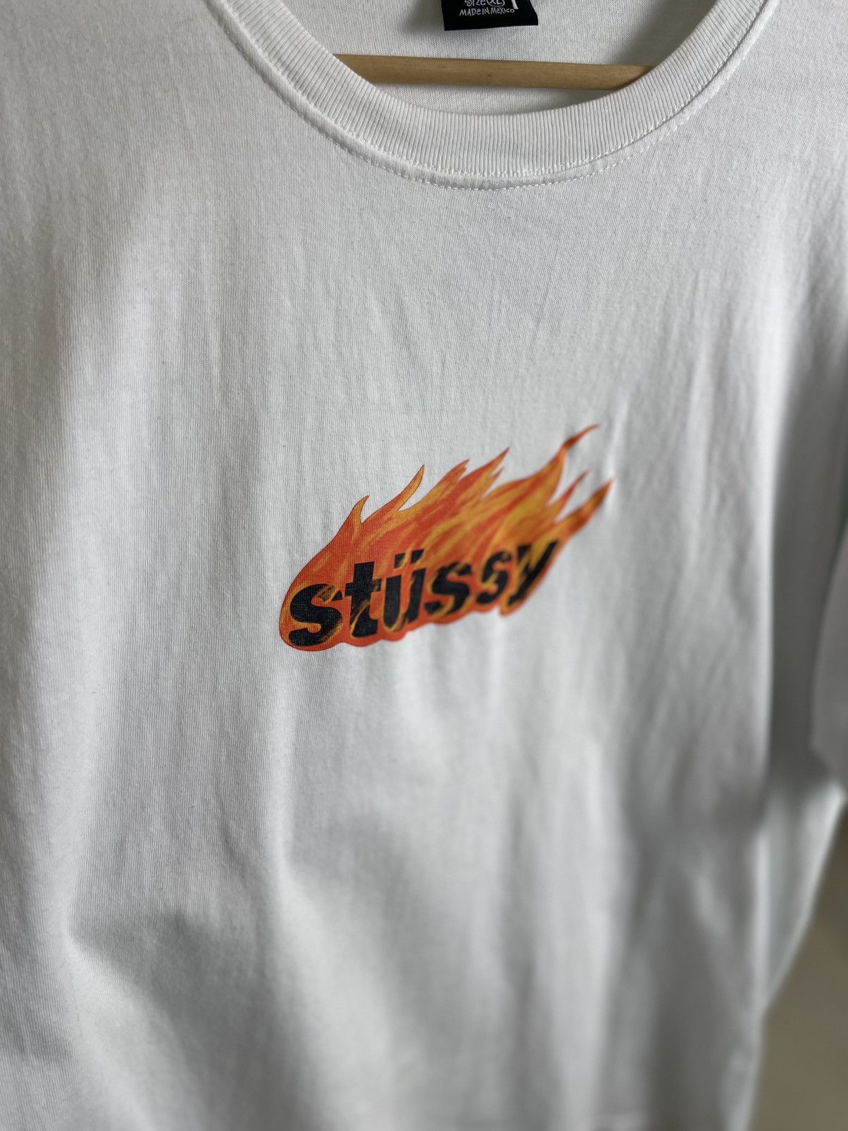Stussy Stüssy Flames Fire Font Graphic Streetwear Tee White Size US XL / EU 56 / 4 - 3 Thumbnail