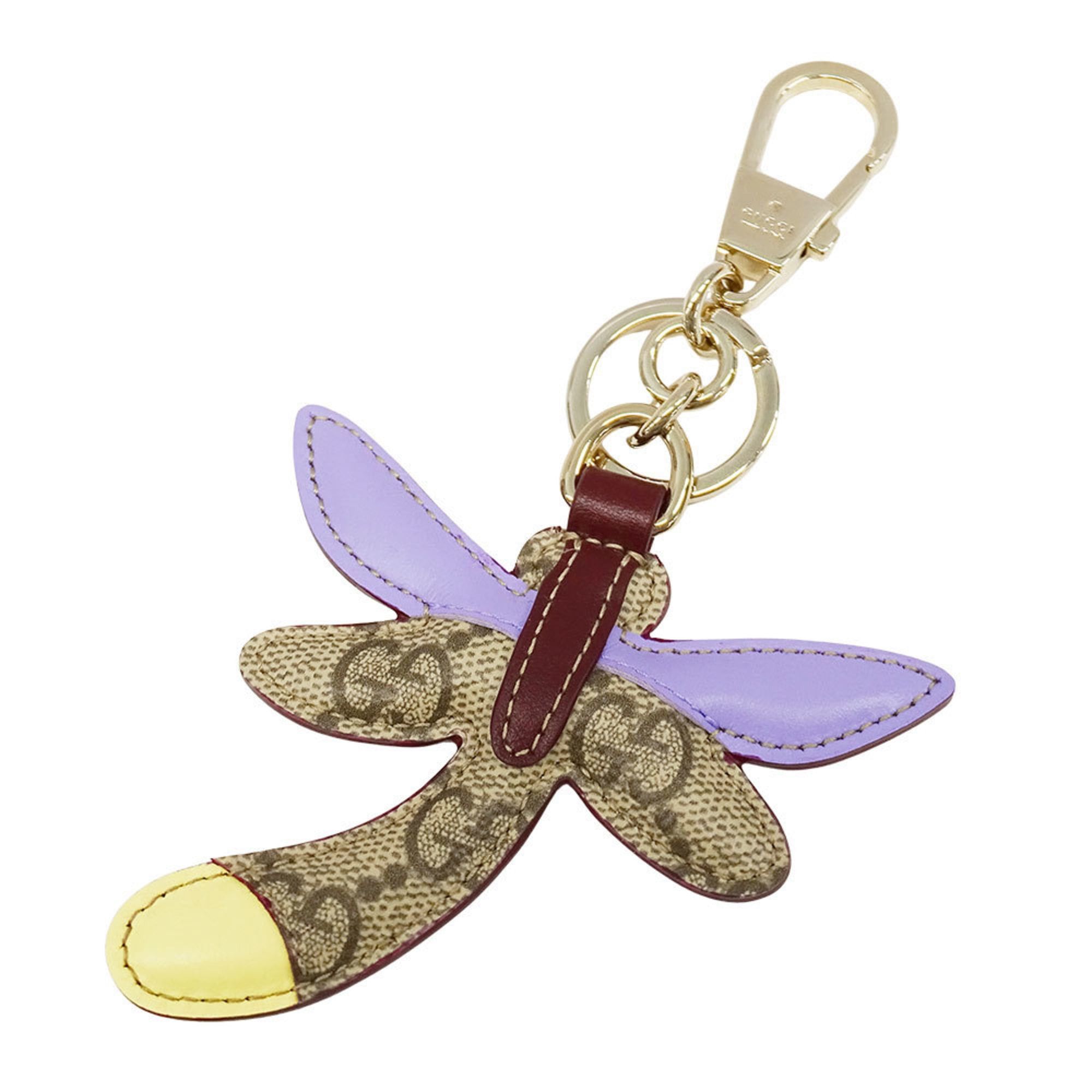 Gucci Gucci charm for women and men, leather, GG emblem, dragonfly shape, beige, multicolor, 837353, accessory, bag charm, dragonfly. Size ONE SIZE - 1 Thumbnail