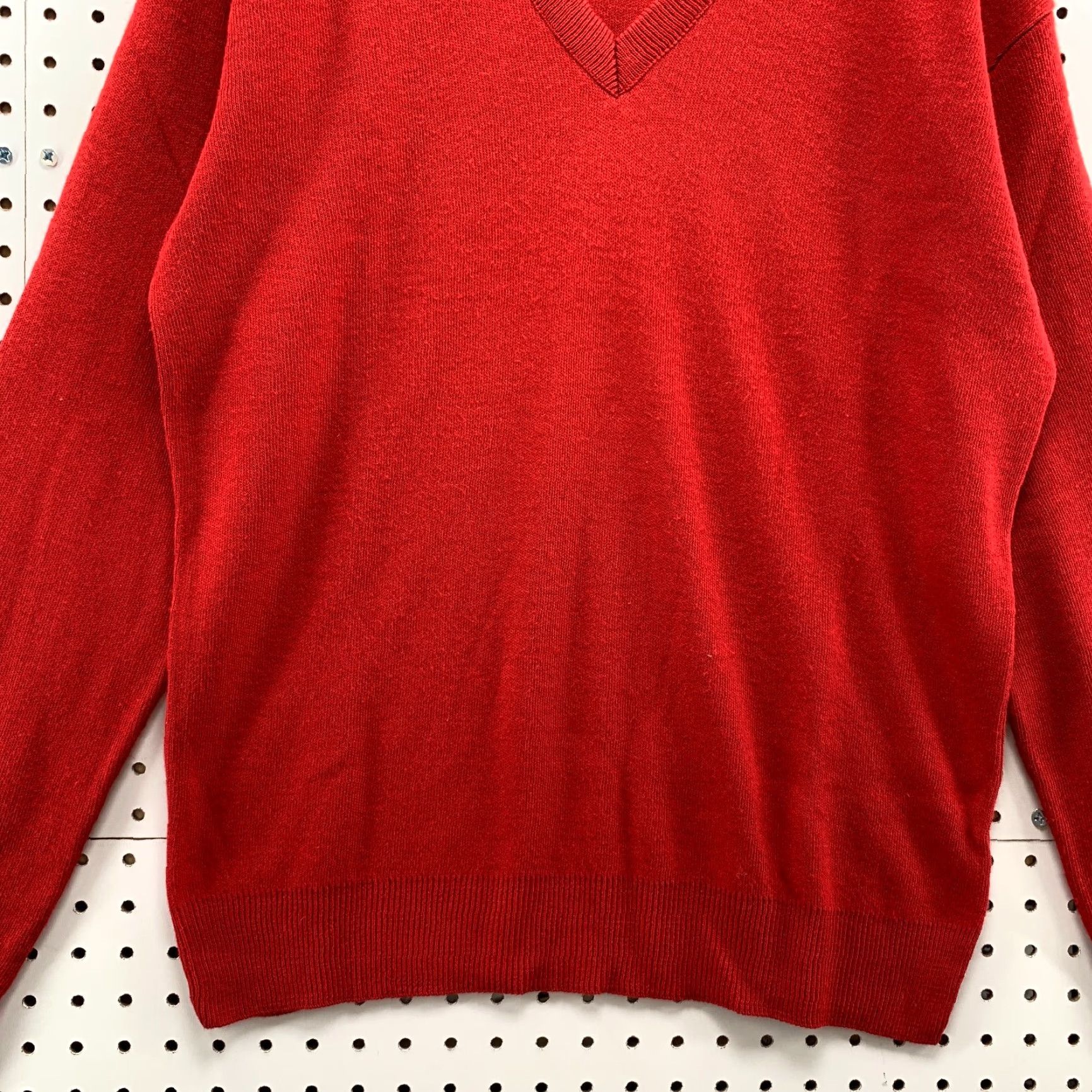 Jantzen VINTAGE Jantzen Sweater Knit V-Neck Red Mens Large 21.5x27 Acrylic USA Made Pullover Size US L / EU 52-54 / 3 - 5 Thumbnail