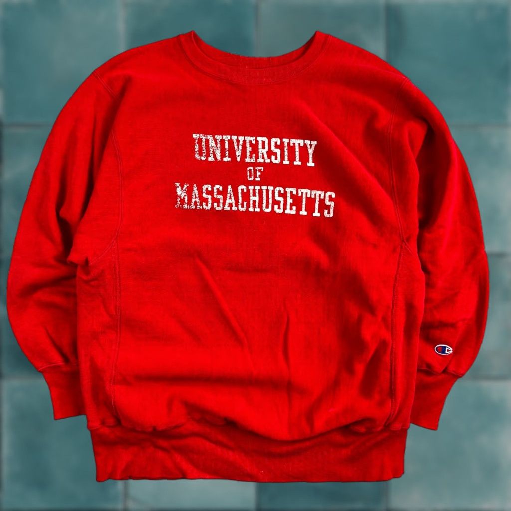 Champion VINTAGE Champion Sweatshirt Crewneck USA 80s Red MIT Massachusetts Reverse Weave L Men’s Pullover Cotton Blend Heavyweight Reversible Size US L / EU 52-54 / 3 - 1 Thumbnail