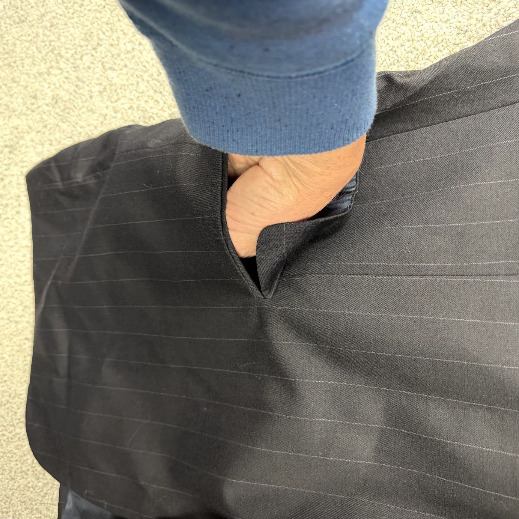 Jos. A. Bank Jos. A. Bank Blazer Mens 46L Black Pinstripe Wool Two Button Suit Jacket Formal Size 46R - 5 Thumbnail