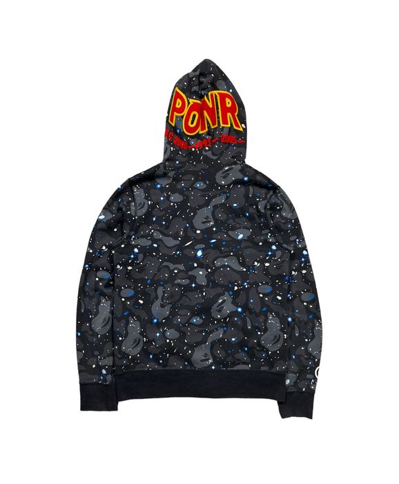 Bape space camo discount ponr shark hoodie black