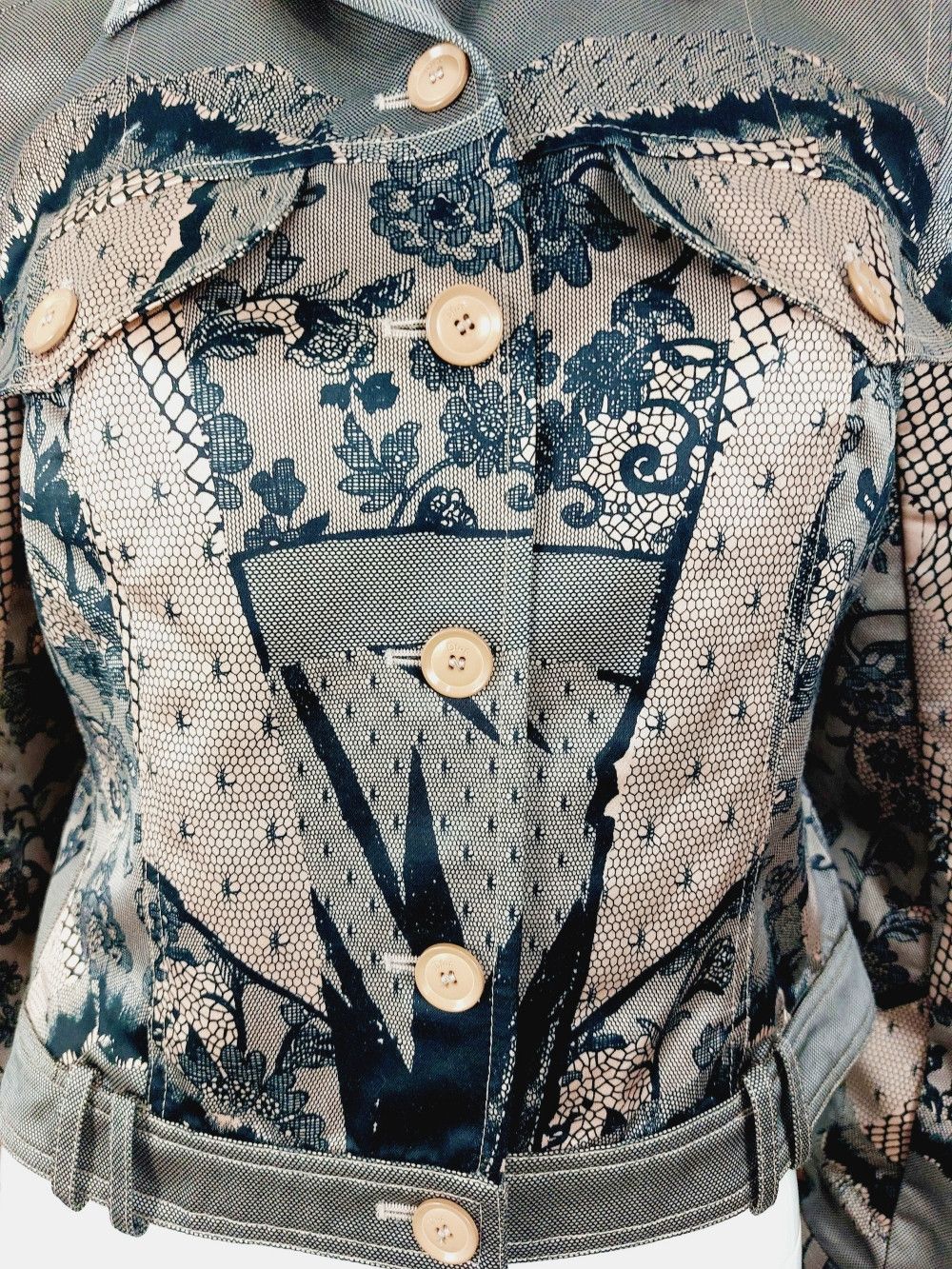 Dior Christian Dior 2006 Runway Optical Corset Lace Trompe jacket Size M / US 6-8 / IT 42-44 - 8 Thumbnail