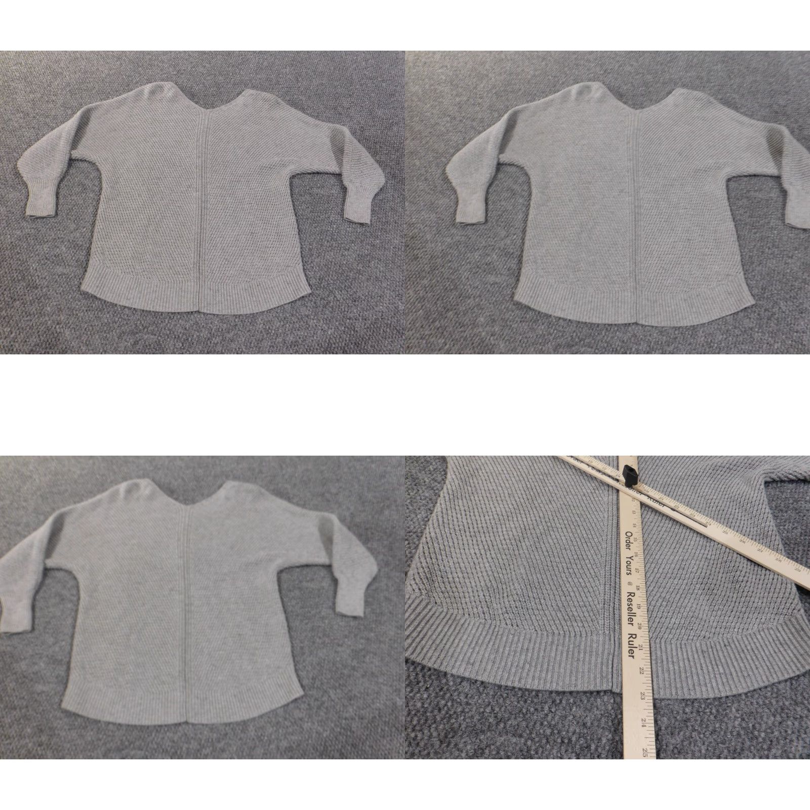 Loft LOFT Sweater Medium Gray Pullover Crewneck Womens Knit Stretch Cotton Crew Neck Rib Knit Long Sleeve Casual Size M / US 6-8 / IT 42-44 - 8 Thumbnail