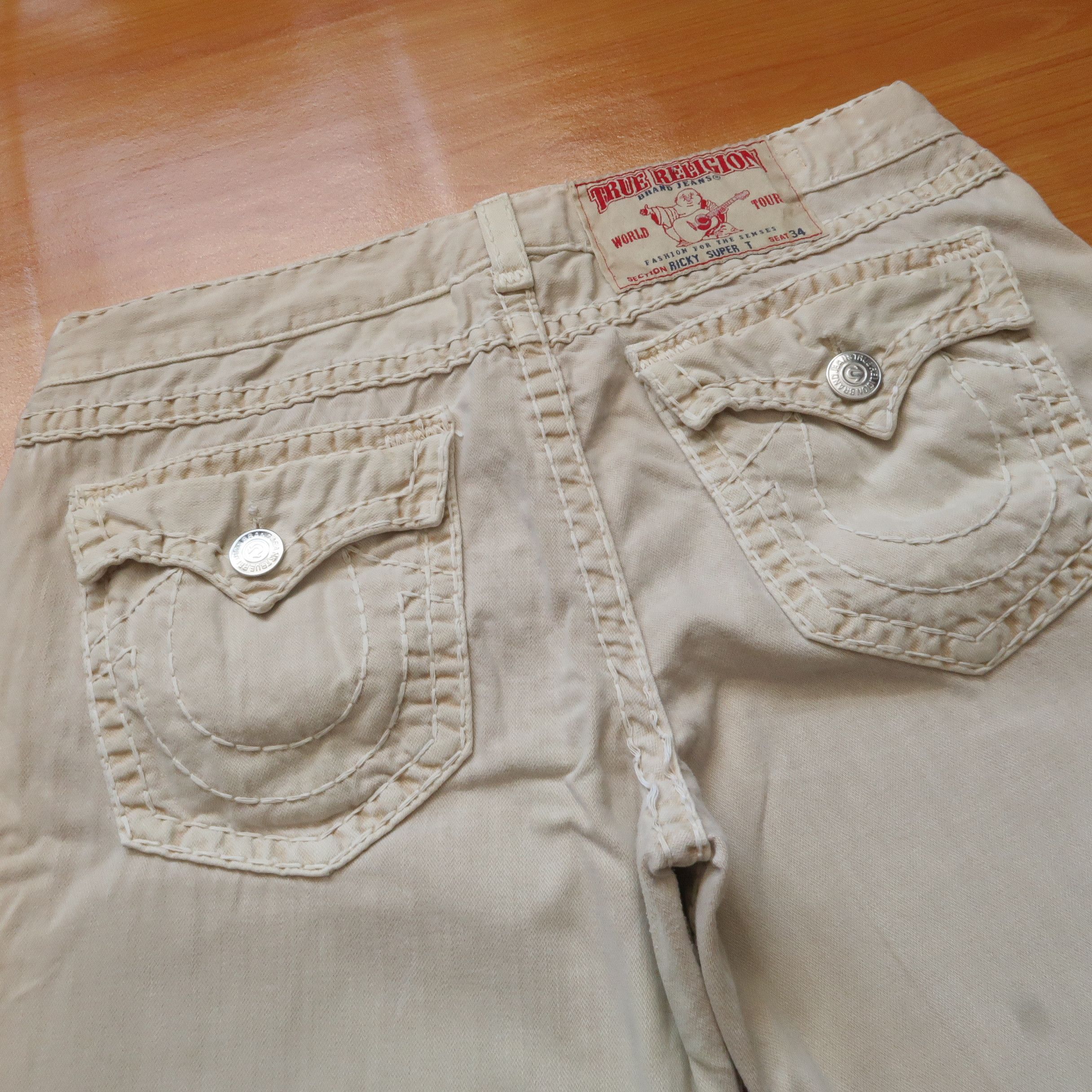 True Religion Vintage True Religion Ricky Super T Broken White Sz 42 Size US 42 / EU 58 - 14 Thumbnail