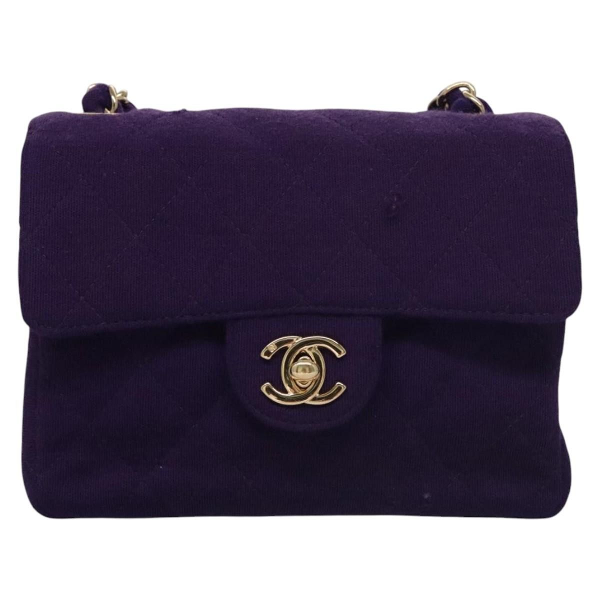 Timeless/Classique Purple Cotton Shoulder Bag (Pre-Owned)