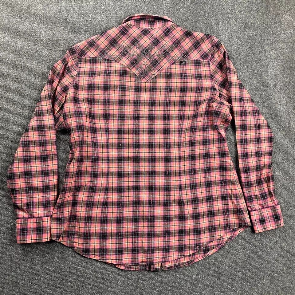Wrangler Wrangler Shirt Womens XL Plaid Pearl Snap Western Cowgirl Size XL / US 12-14 / IT 48-50 - 6 Thumbnail