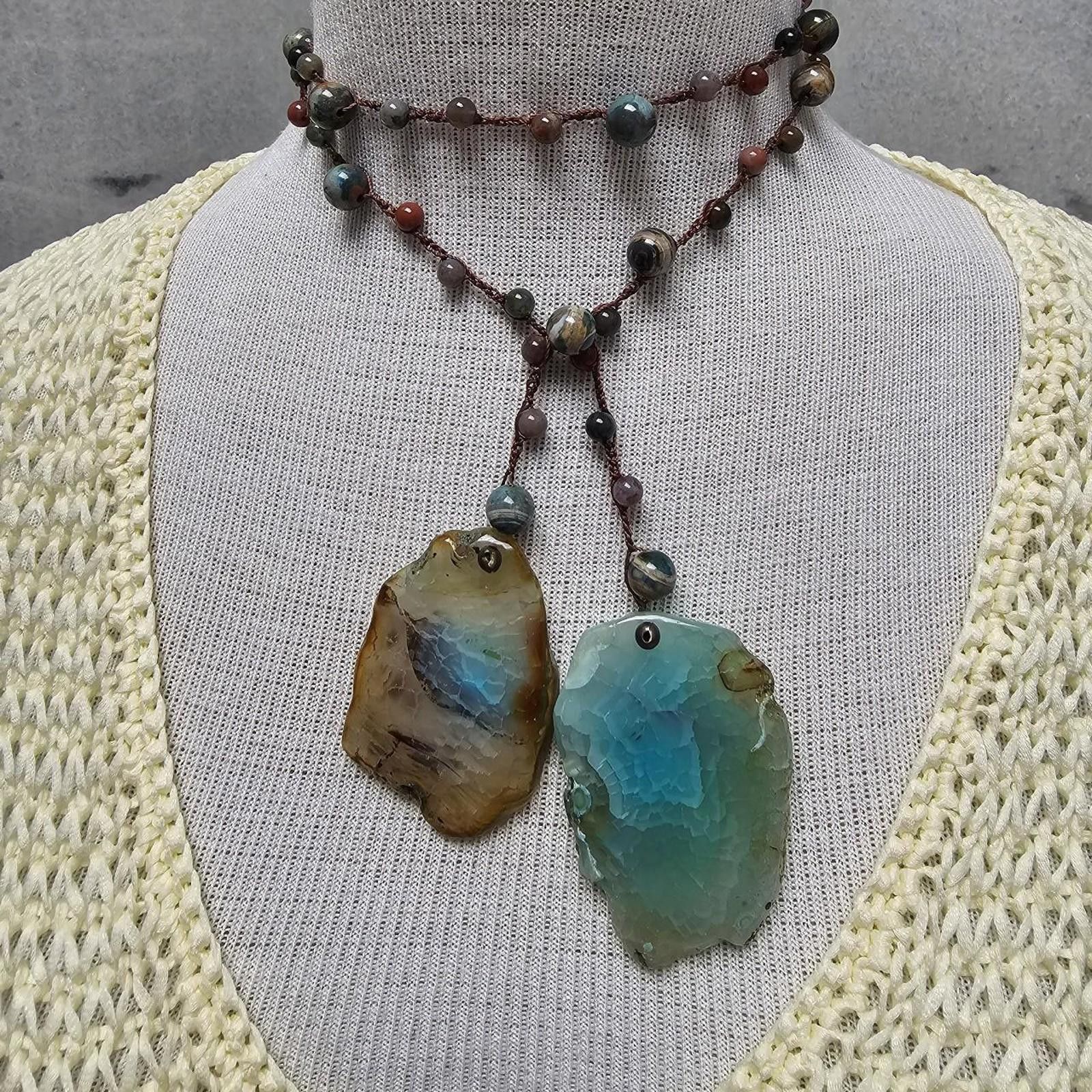 Other Women's Blue Agate Handmade Lariat Style Necklace Size ONE SIZE - 5 Thumbnail
