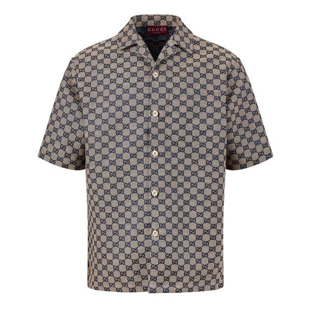 Gucci GUCCI Gg Linen Blend Canvas Shirt Size US L / EU 52-54 / 3 - 1 Thumbnail