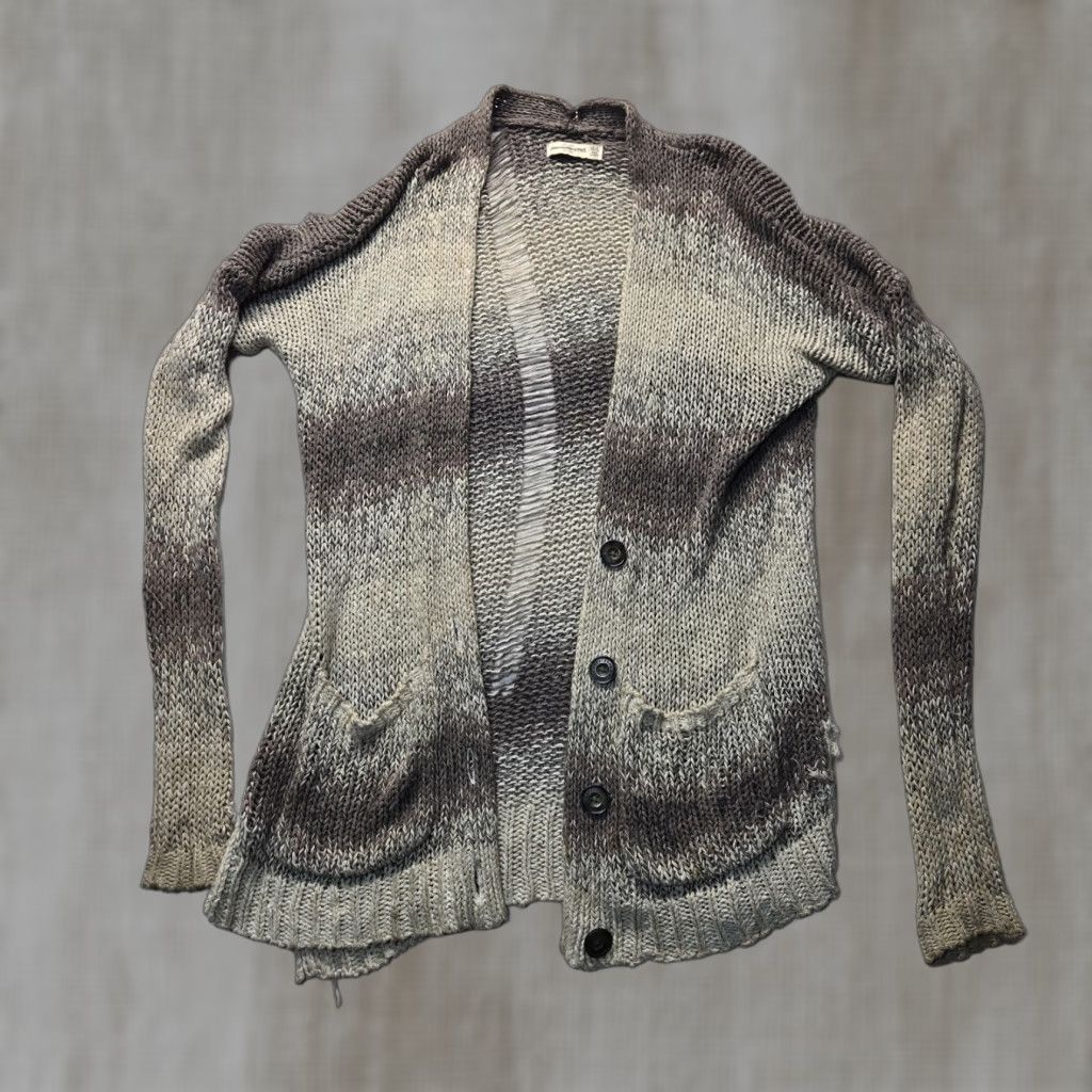 Abercrombie & Fitch VINTAGE Abercrombie & Fitch Women's Cardigan Knit Long Line Button Up XS Brown Sweater 2010s Size XS / US 0-2 / IT 36-38 - 1 Thumbnail
