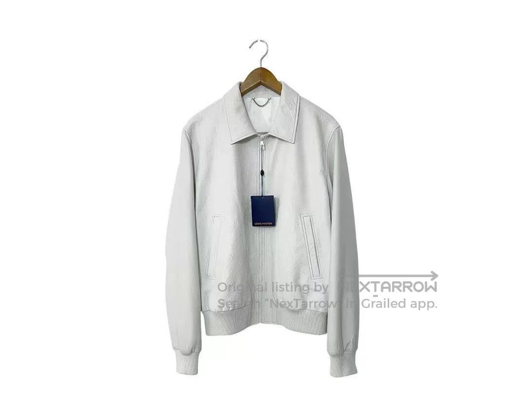 Louis Vuitton Louis Vuitton White Embossed Monogram Leather Jacket. Size US S / EU 44-46 / 1 - 1 Thumbnail