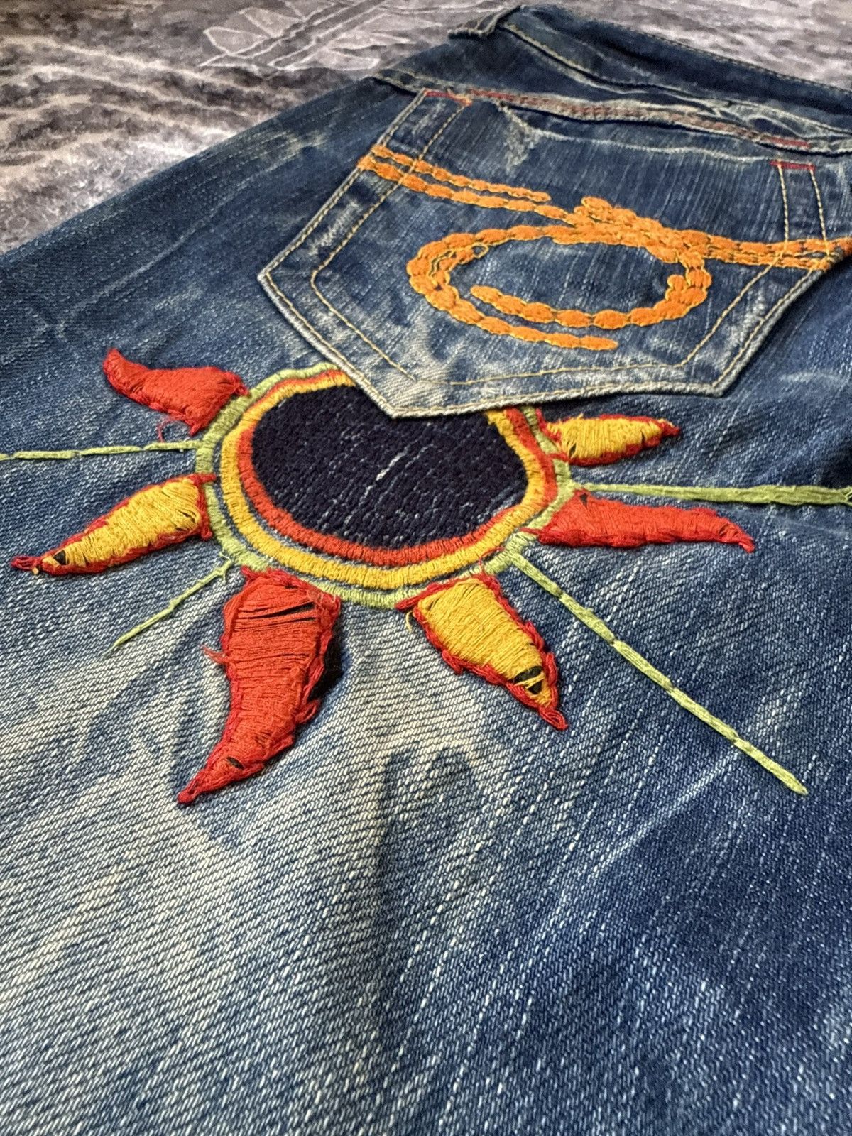 Hysteric Glamour Studio R.P Embroidered Bold Stitched Wide Flared Jeans Size US 28 / EU 44 - 11 Thumbnail