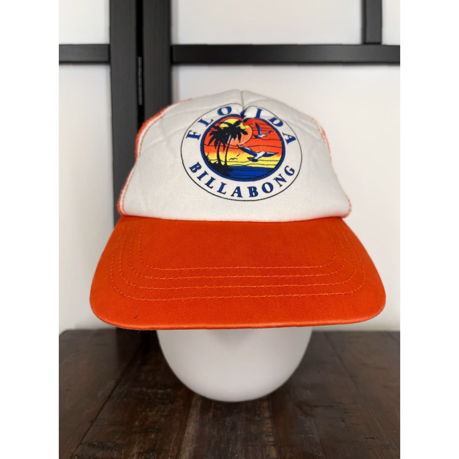 Billabong Billabong Hat Cap Snap Back Adult One Size Orange White Trucker Florida Beach Size ONE SIZE - 2 Thumbnail