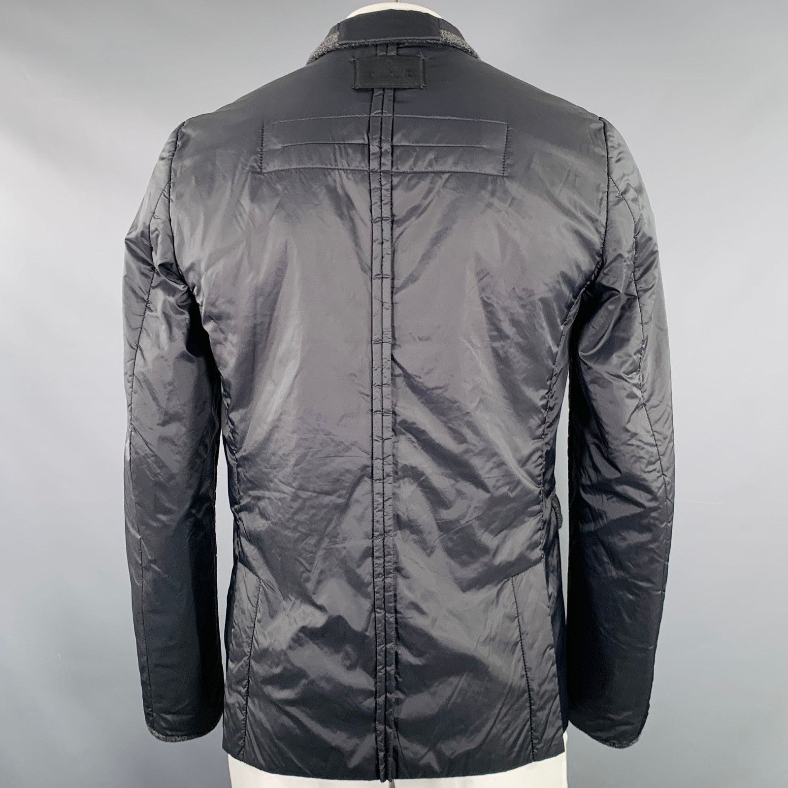 Undercover Size XL Black Grey Contrast Trim Nylon Blazer Jacket Size 46R - 4 Thumbnail