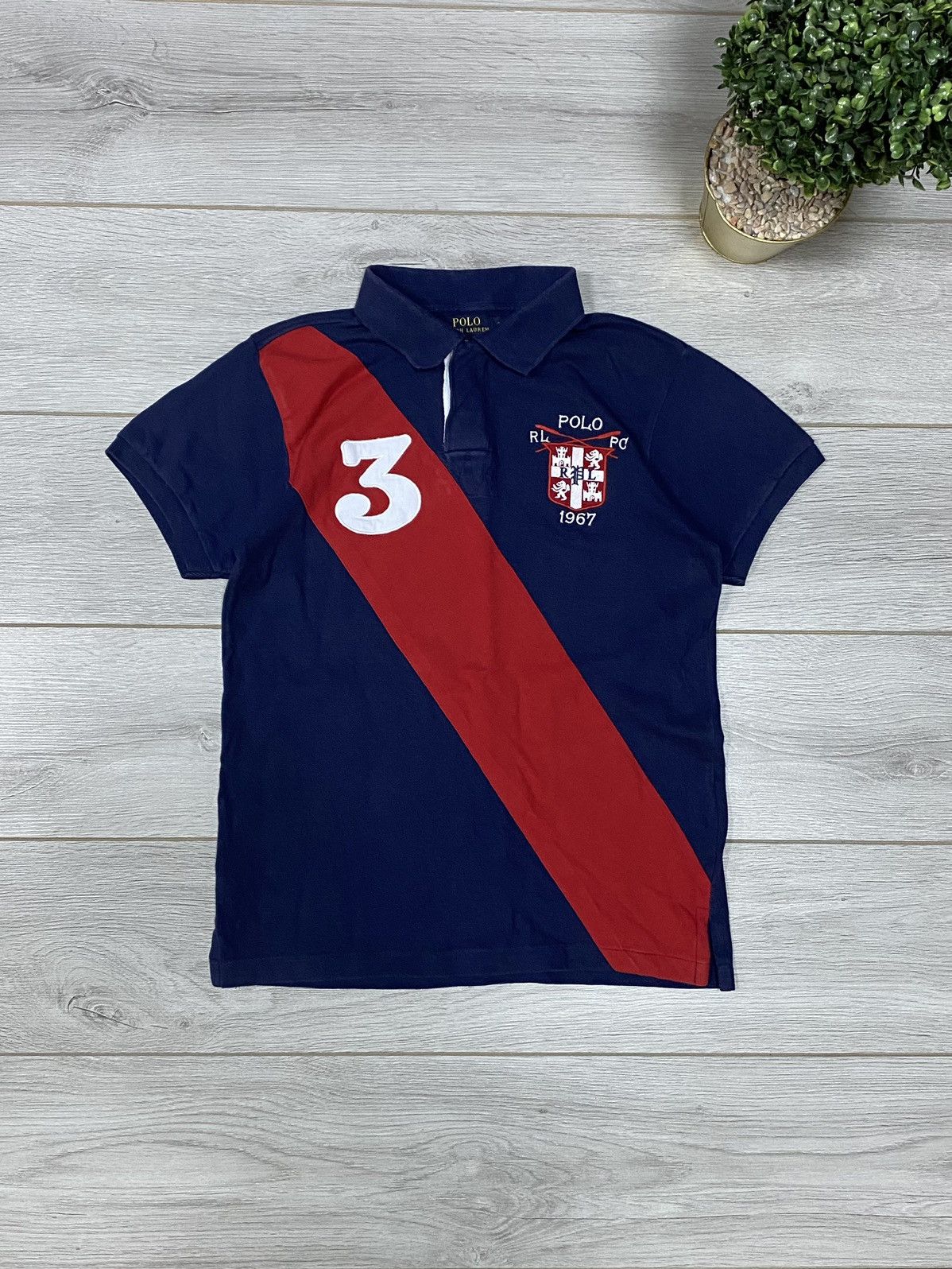 Ralph Lauren Polo Ralph Lauren red stripe 3 rare vintage big embro logo Size US S / EU 44-46 / 1 - 1 Thumbnail