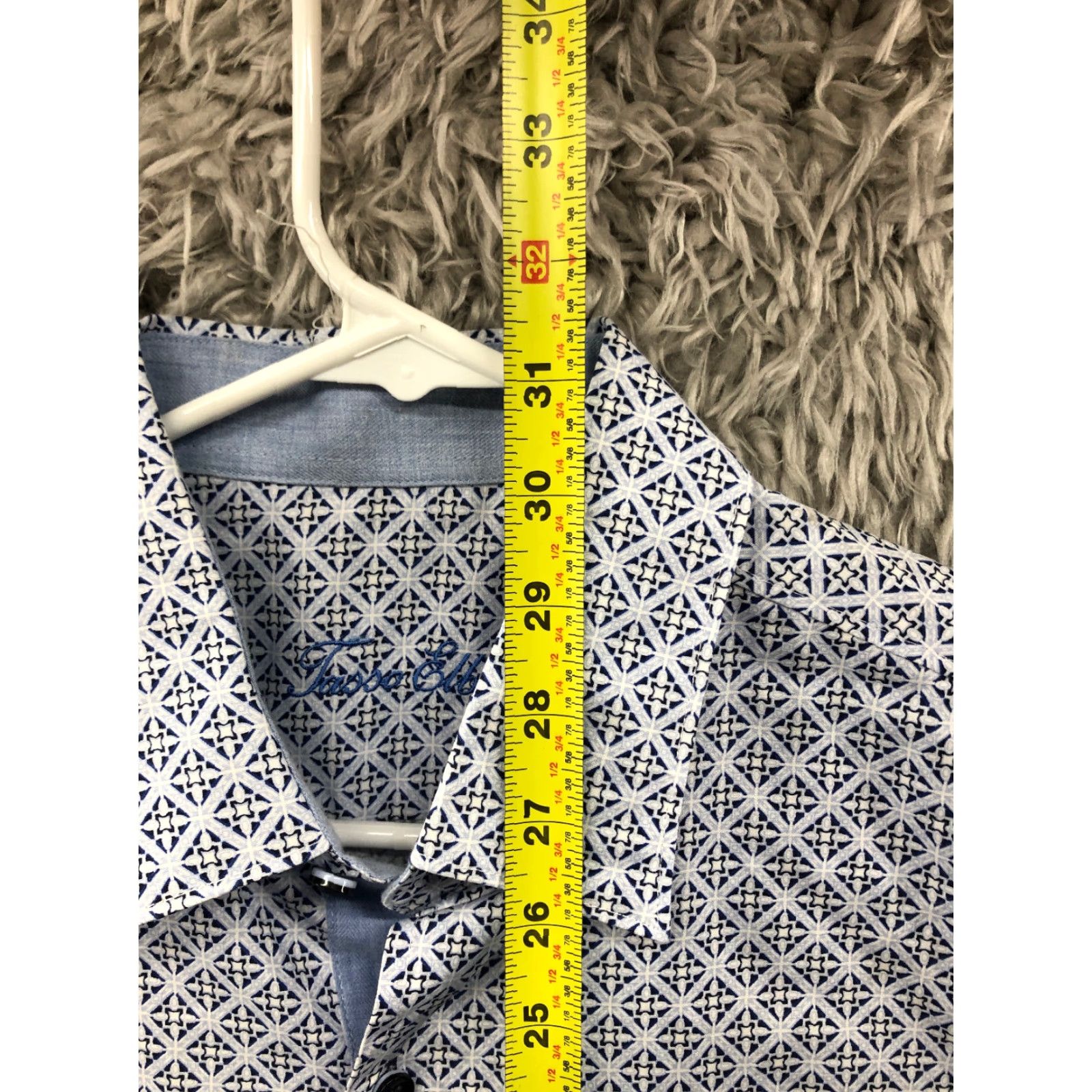Tasso Elba Tasso Elba Shirt Mens Blue Paisley Short Sleeve Button-Up Size US M / EU 48-50 / 2 - 3 Thumbnail