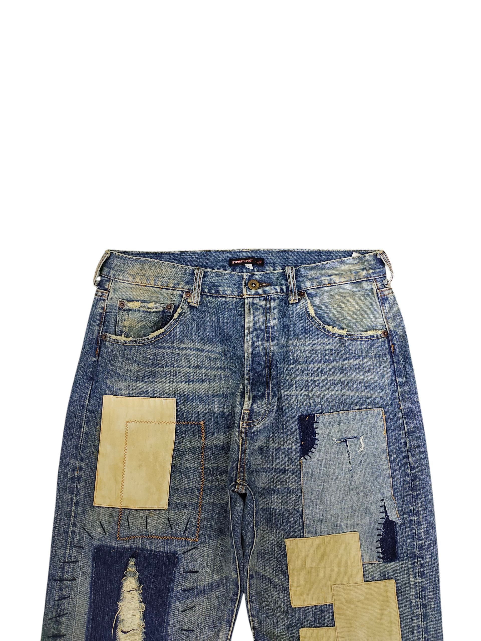 Comme des Garcons × Undercover Exhibitionist Japan Boro Sashiko Patchwork Distressed Jeans Size US 32 / EU 48 - 2 Thumbnail