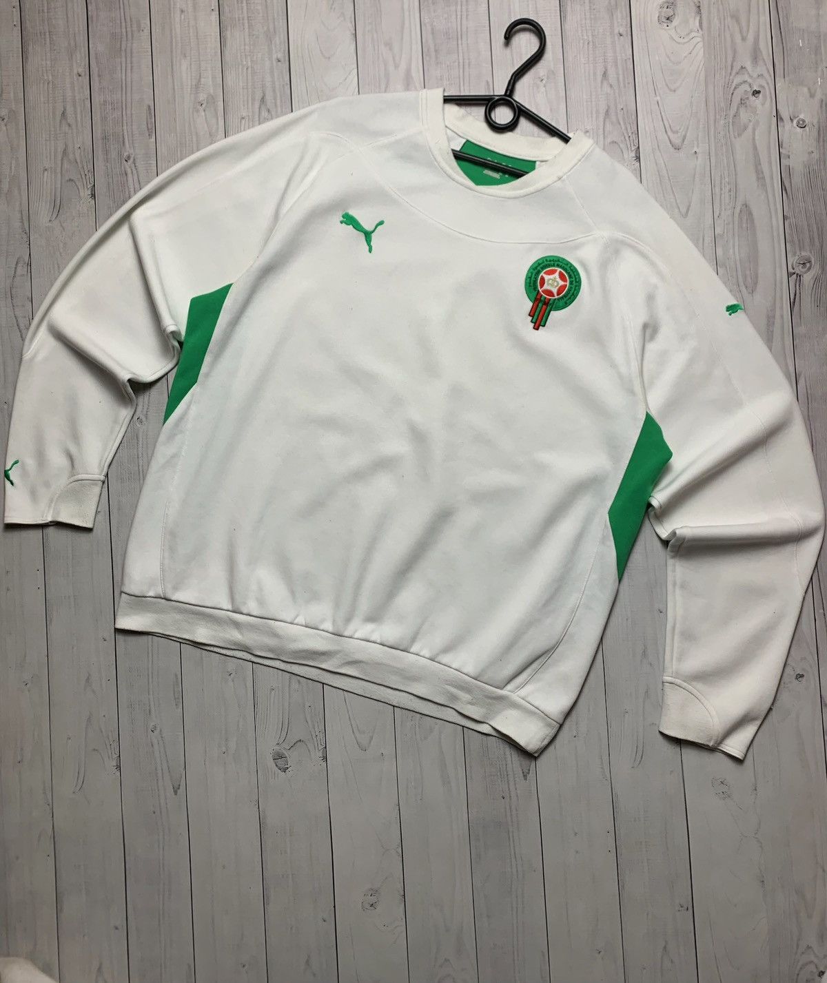 Vintage Vintage marocco soccer sweatshirt logo white Size US XL / EU 56 / 4 - 1 Thumbnail