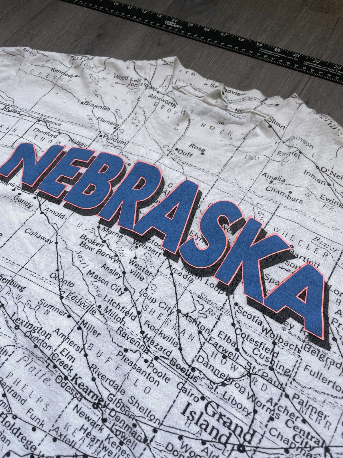 Vintage Vintage AOP Nebraska “Map” Graphic T-Shirt (Sz. L) Size US L / EU 52-54 / 3 - 2 Thumbnail