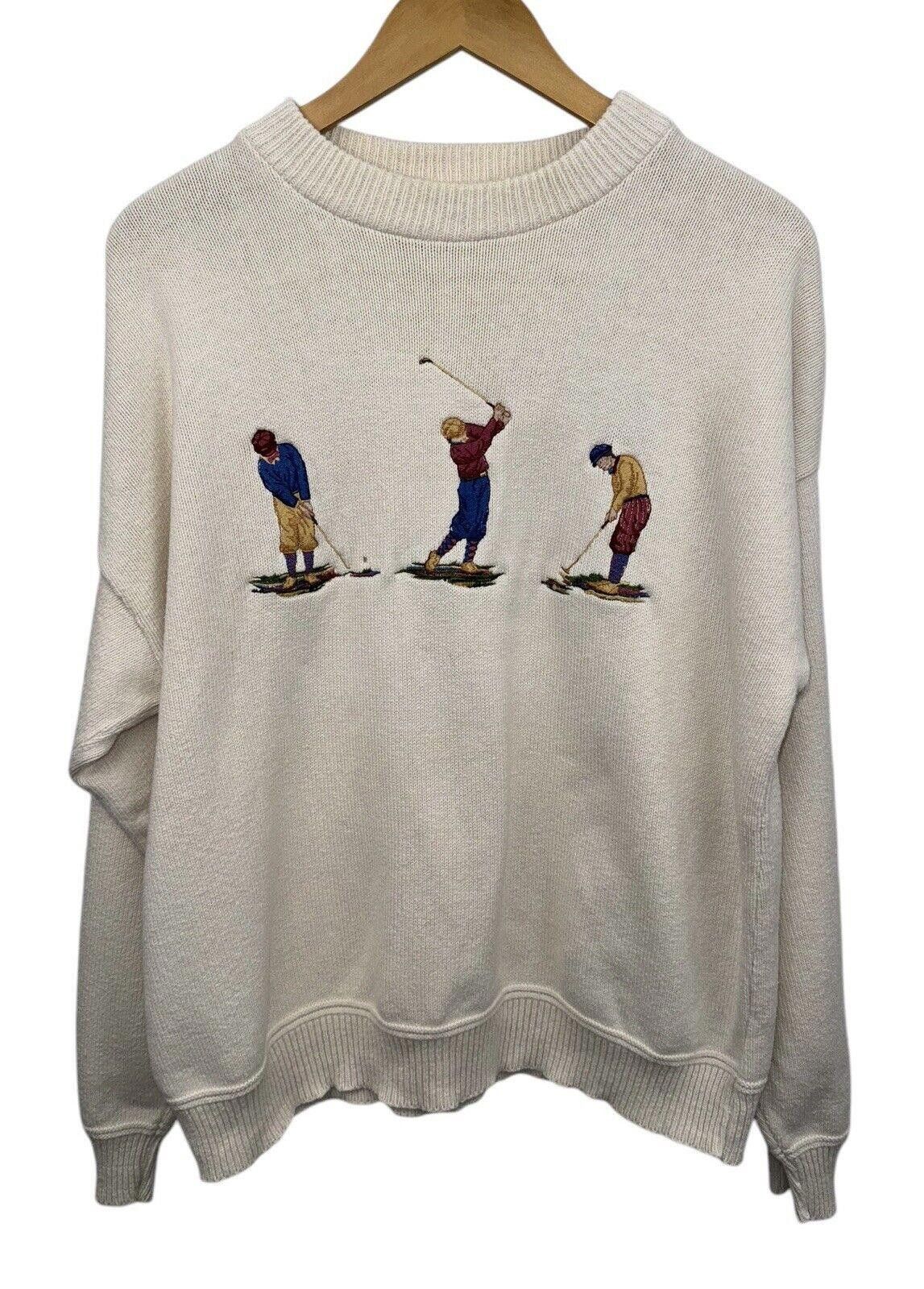 Nutmeg Vintage Nutmeg Mills Embroidered Golf Woven Knit Crewneck XL Size US XL / EU 56 / 4 - 1 Thumbnail