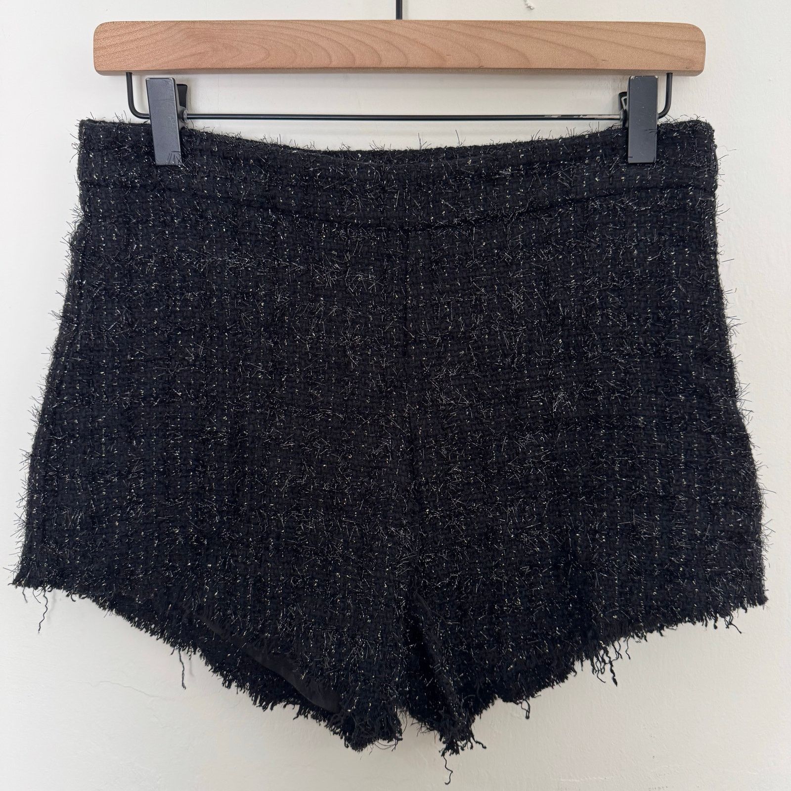 Zara Zara Studio Black Tweed Sparkle High Waisted Shorts Medium Size 30" / US 8 / IT 44 - 3 Thumbnail