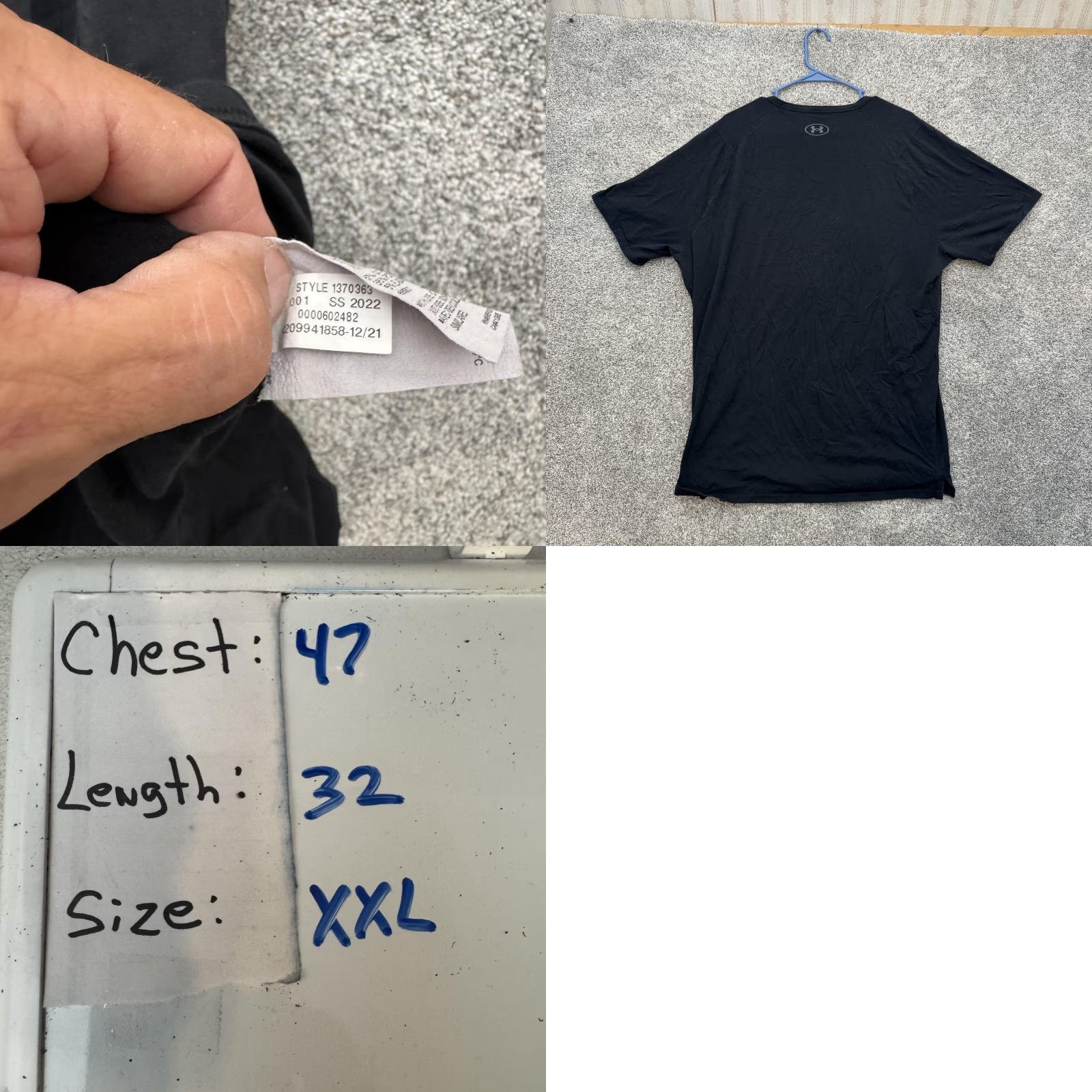 Under Armour Under Armour Shirt Mens 2XL Black Loose Fit Short Sleeve Crew Neck Athletic Gym T-Shirt SS 2022 1370363 Size US XXL / EU 58 / 5 - 8 Thumbnail