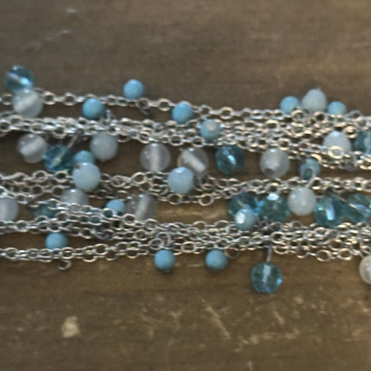 Other Silver tone multi strand blue dangle bead bracelet Size ONE SIZE - 4 Thumbnail