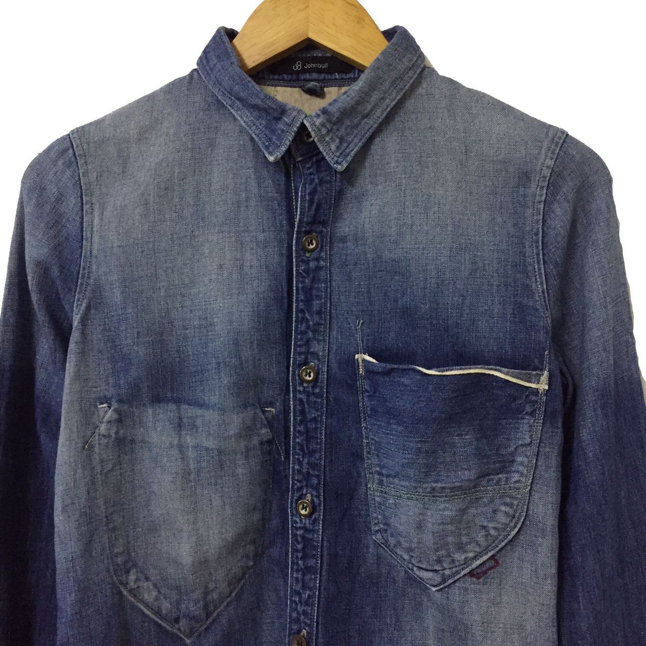 Japanese Brand JOHN BULL SELVEDGE SINGLE POCKET CHAMBRAY JEANS SHIRT Size US S / EU 44-46 / 1 - 3 Thumbnail
