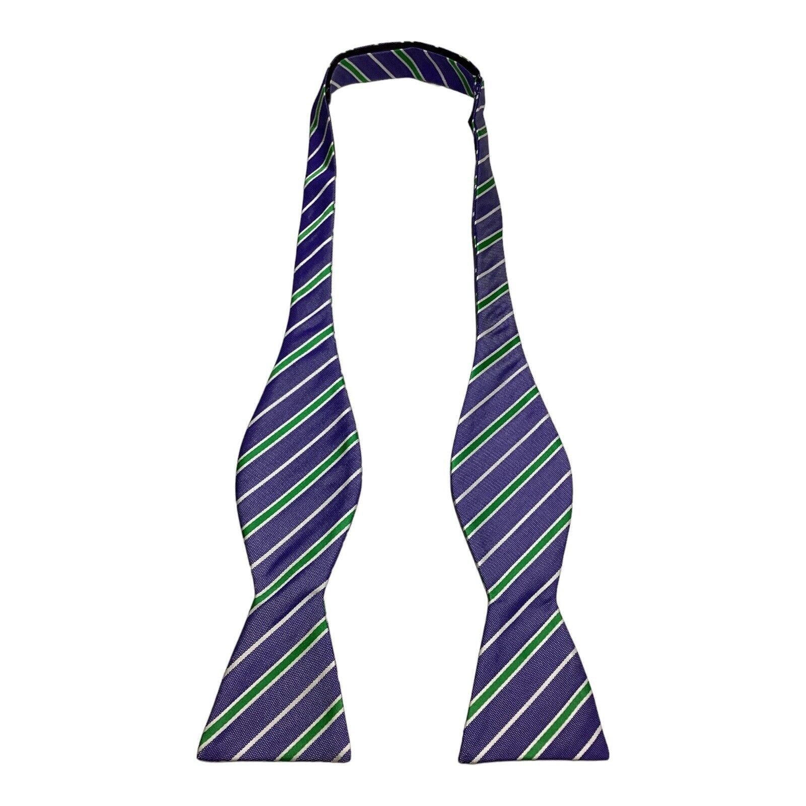 Stafford STAFFORD Blue Regimental Adjustable Self Bow Tie Polyester W Size ONE SIZE - 1 Thumbnail