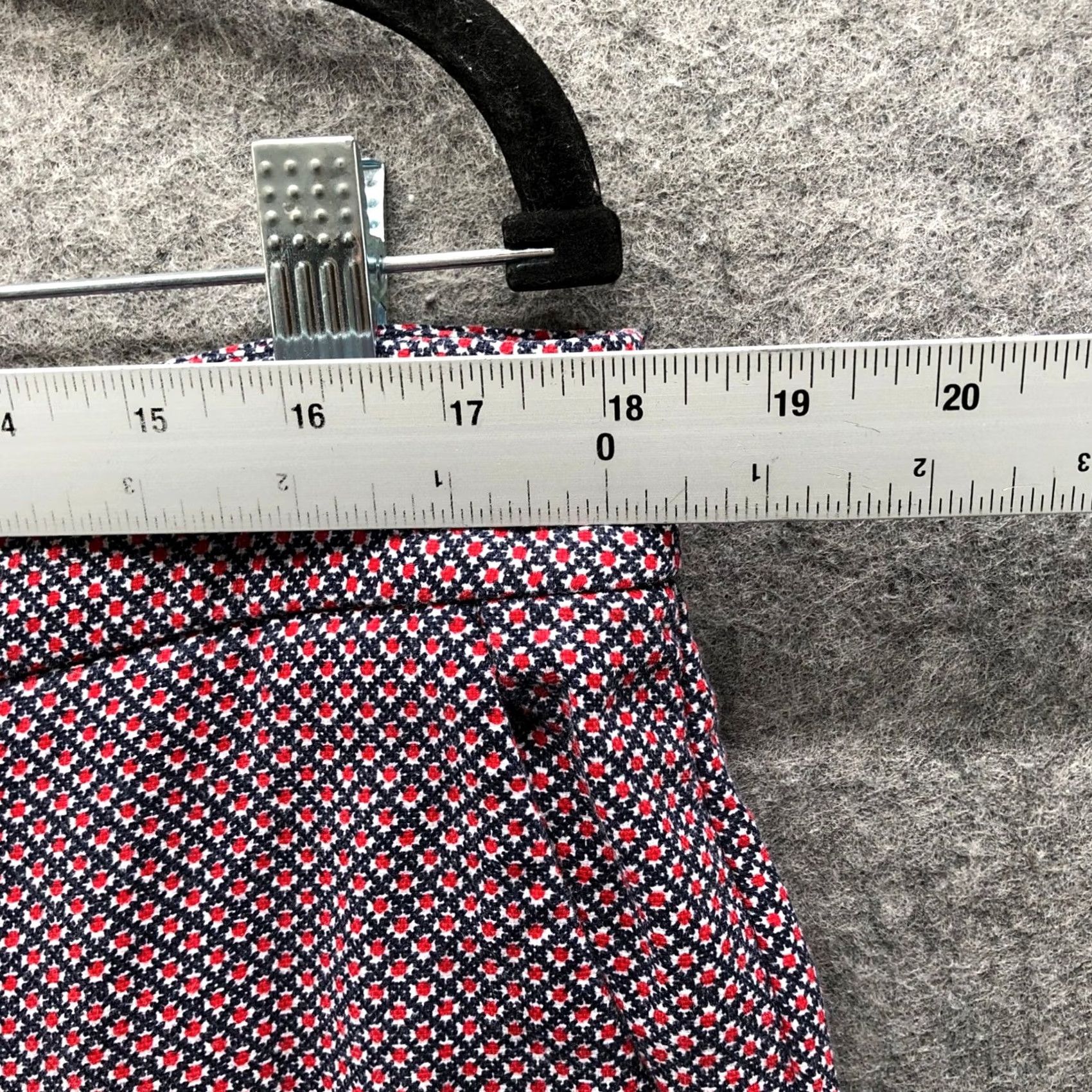 Talbots Talbots Heritage Ankle Pants Womens 14 Red Blue Geometric Cotton Modal Blend Twist Twill Pockets Rise Mid Regular Size 36" / US 14 / IT 50 - 5 Thumbnail