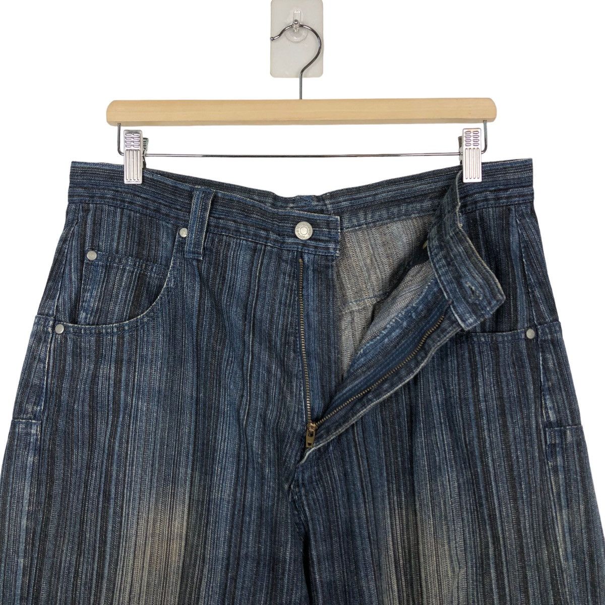 Japanese Brand 🔥90’s Vintage Airwalk Striped Denim Jeans Size US 34 / EU 50 - 10 Thumbnail