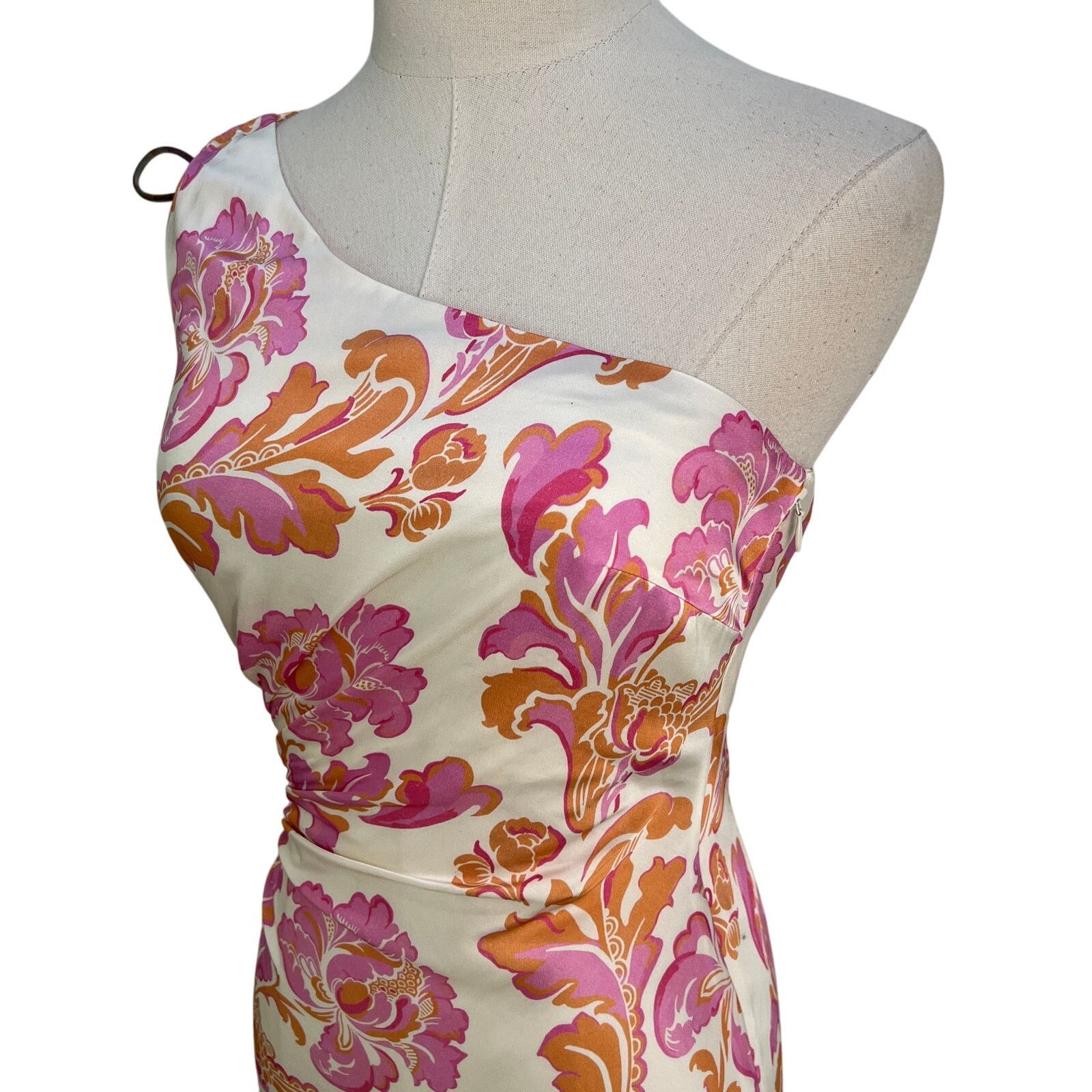 Other Kivari Josefina Maxi Dress Printed Pink Floral One Shoulder Size XS / US 0-2 / IT 36-38 - 4 Thumbnail