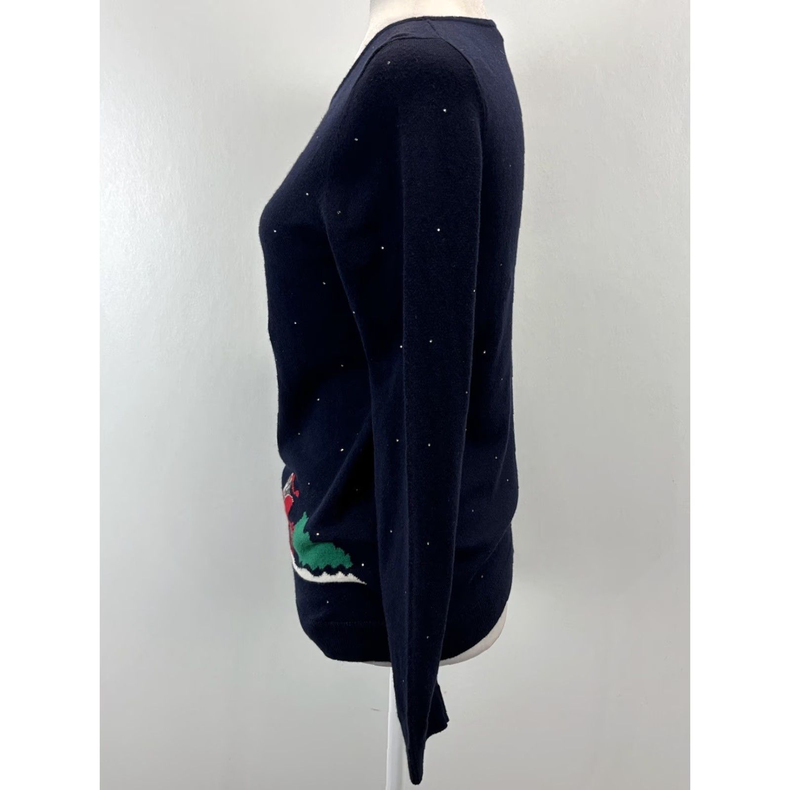 Talbots Talbots Sweater Womens XS Navy Christmas Scene Long Sleeve Pullover Winter Holiday Classic Size XS / US 0-2 / IT 36-38 - 2 Thumbnail