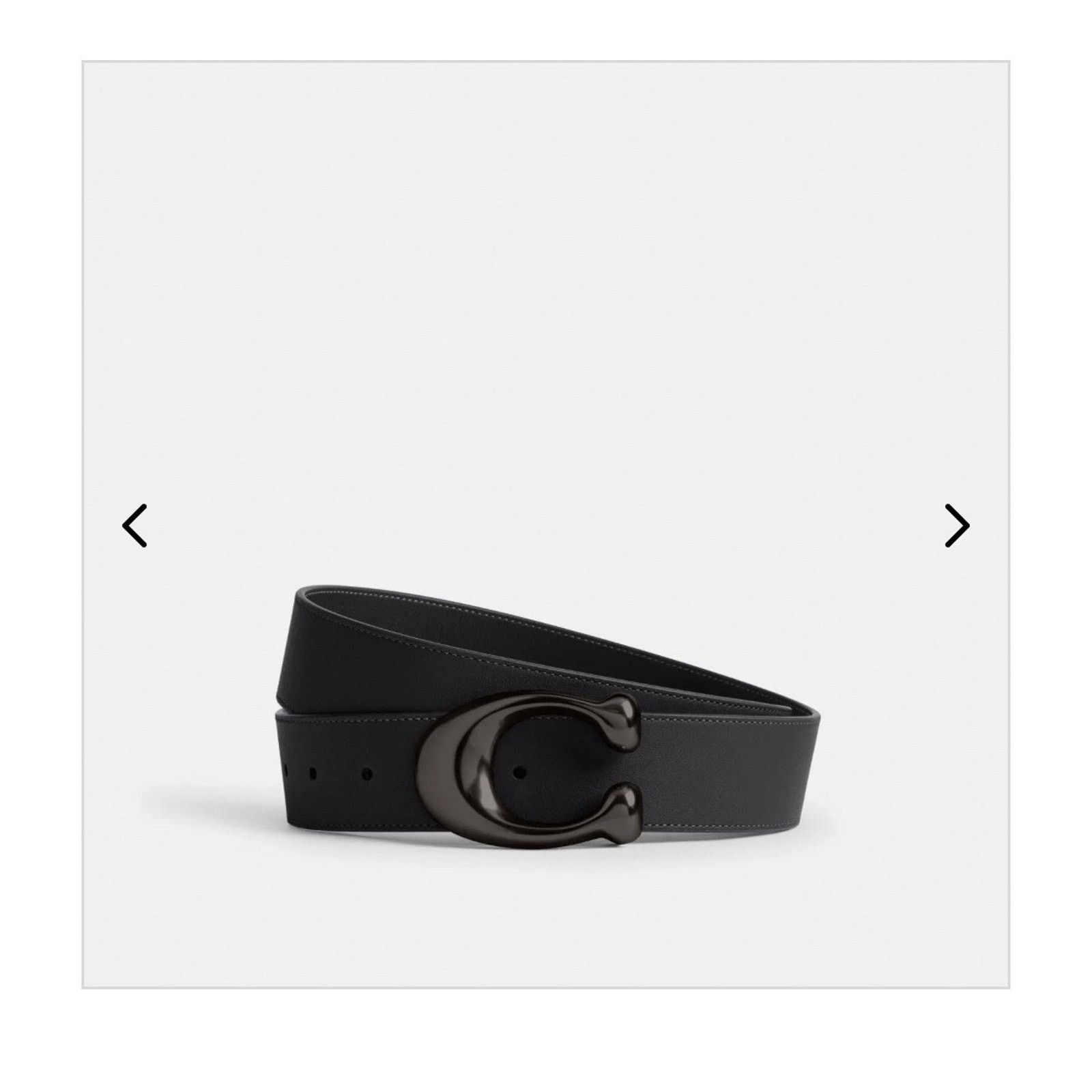 Coach NWT Coach Sculpted C Buckle Reversible Belt 38Mm CEB74 Black Size ONE SIZE - 5 Thumbnail
