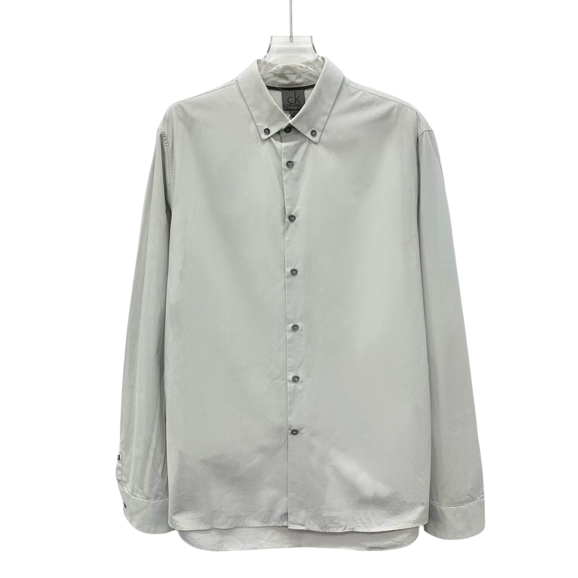 Calvin Klein Calvin Klein Gray Cotton Button Down Shirt M Size US M / EU 48-50 / 2 - 1 Thumbnail